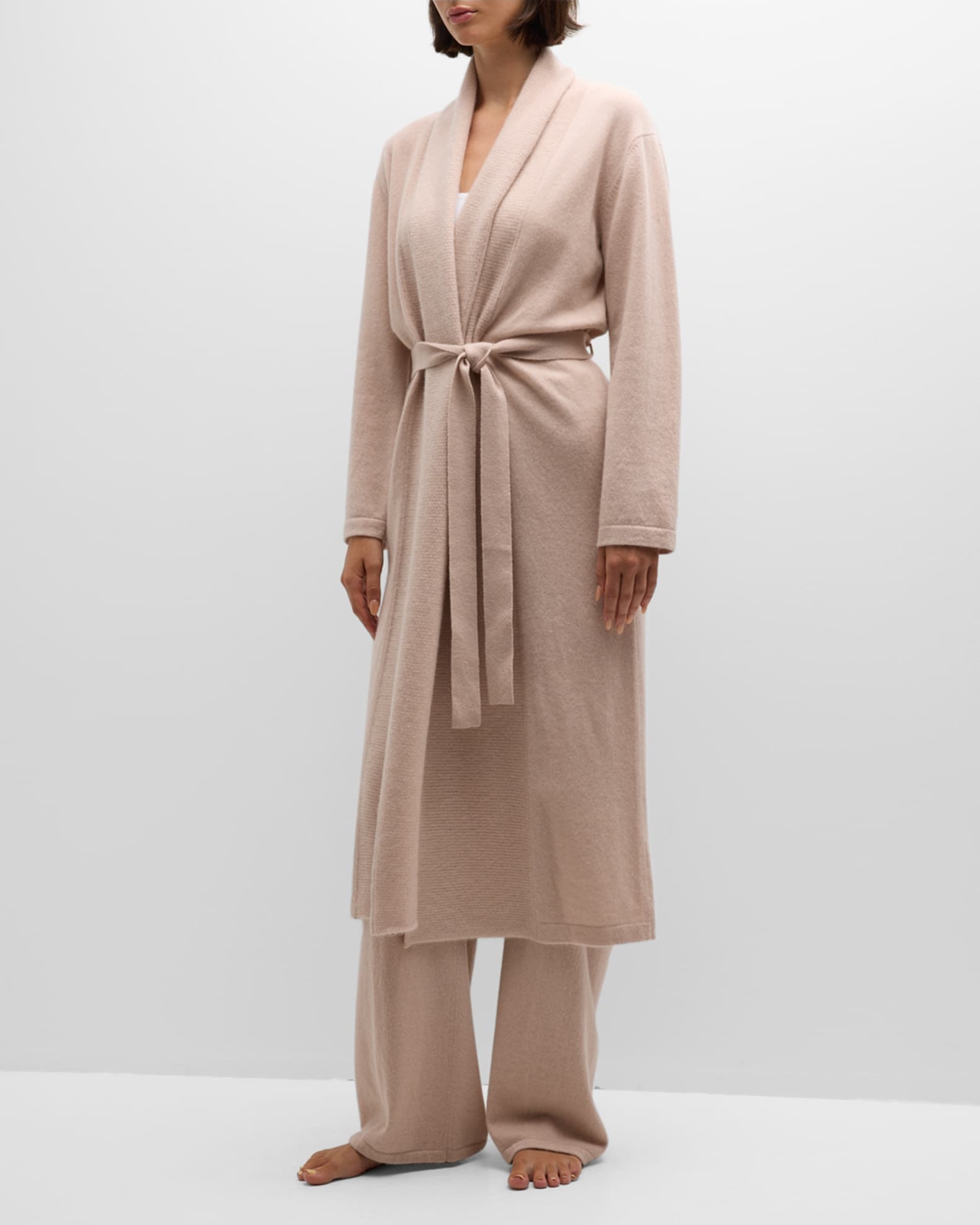Neiman Marcus Cashmere Collection Cashmere Shawl-Collar Robe