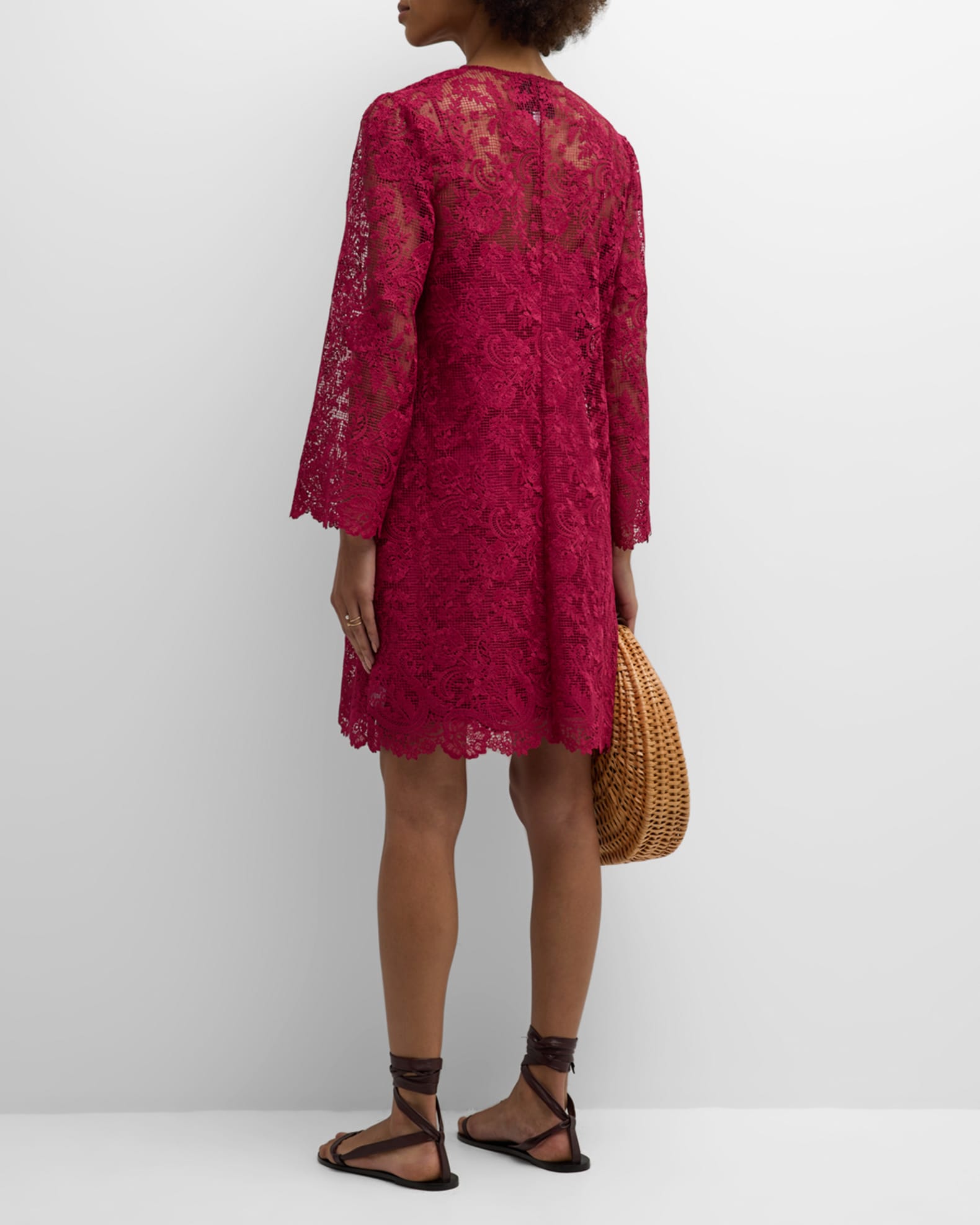 Johnny Was Harper Recycled Lace Mini Shift Dress | Neiman Marcus