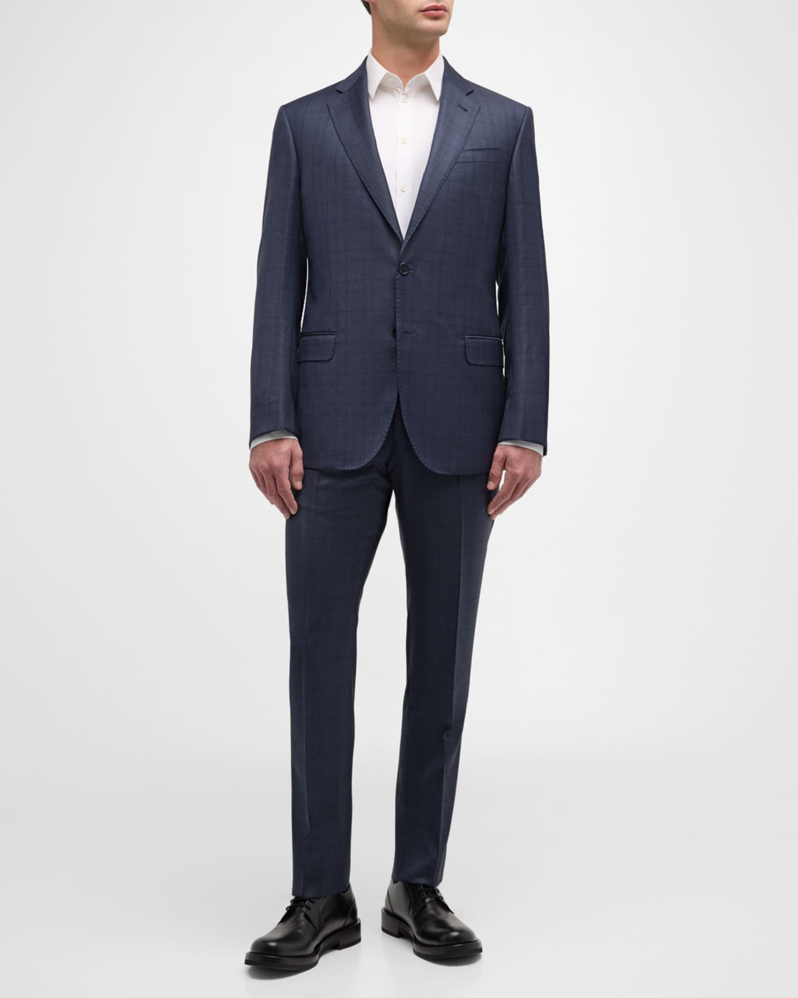 Emporio Armani Men's G-Line Tonal Plaid Suit | Neiman Marcus