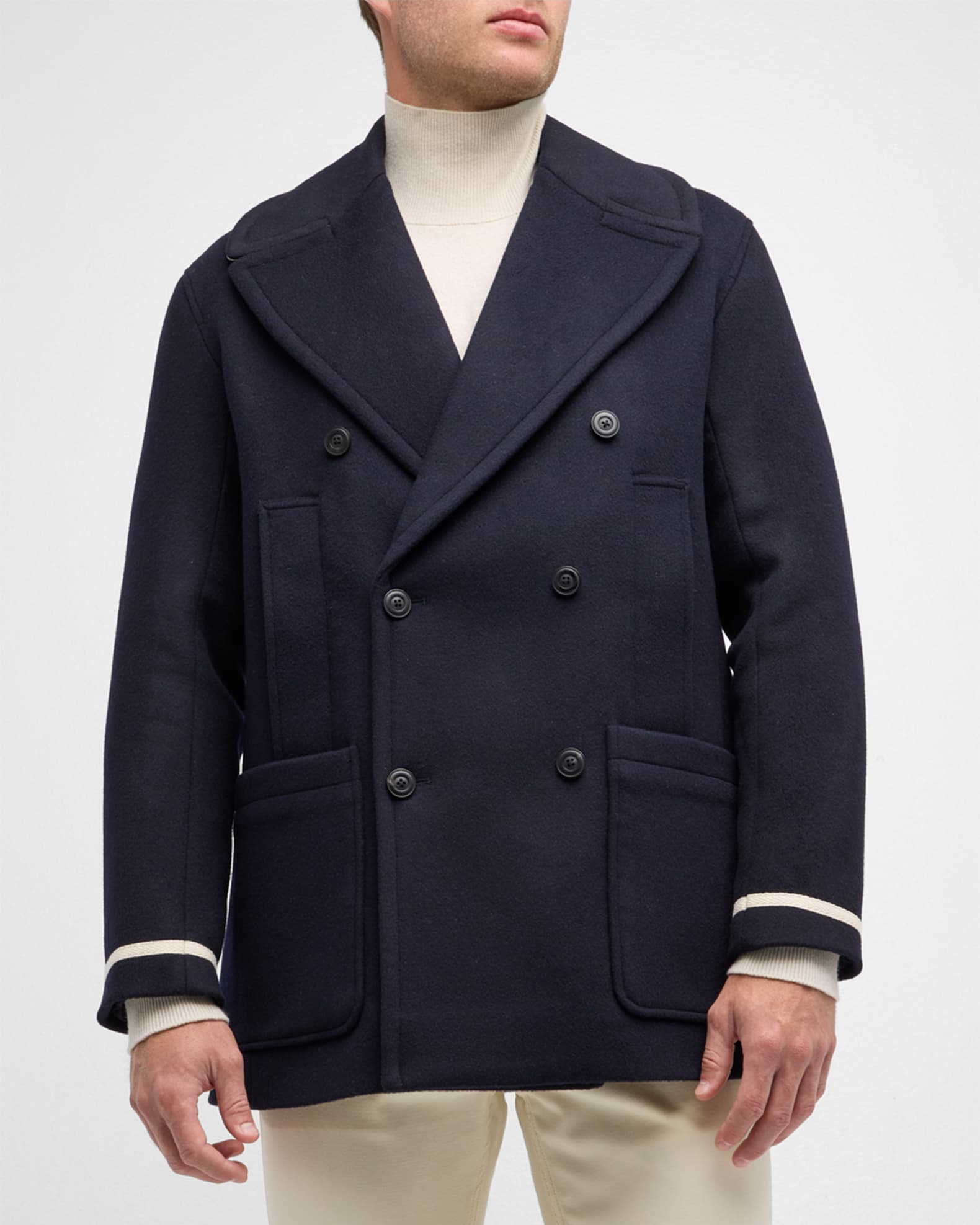 Armani peacoat discount