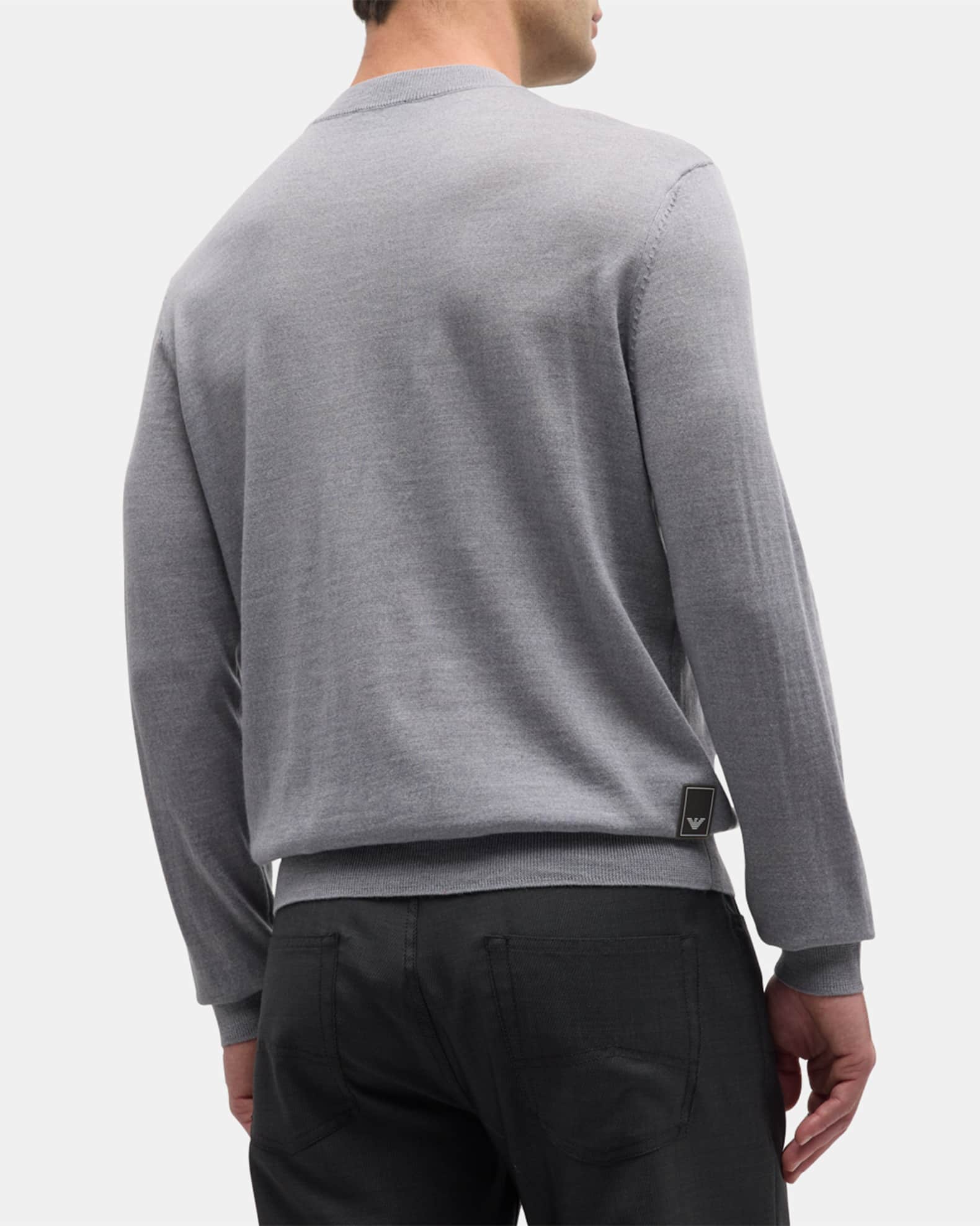 美品 EMPORIO ARMANI ニットジャケット バックロゴ イタリア製