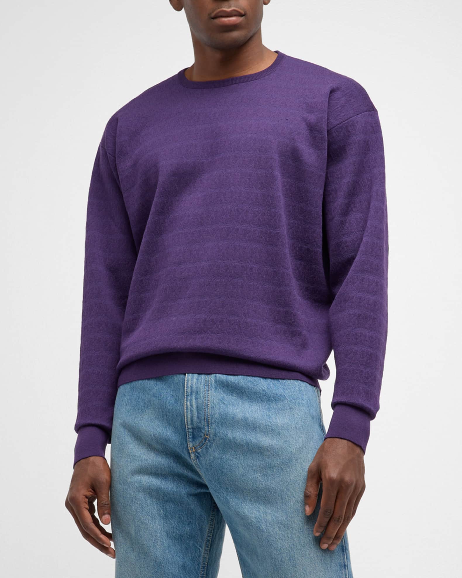 Louis Vuitton Purple and Black Fine Knit Long Sleeve Jumper with