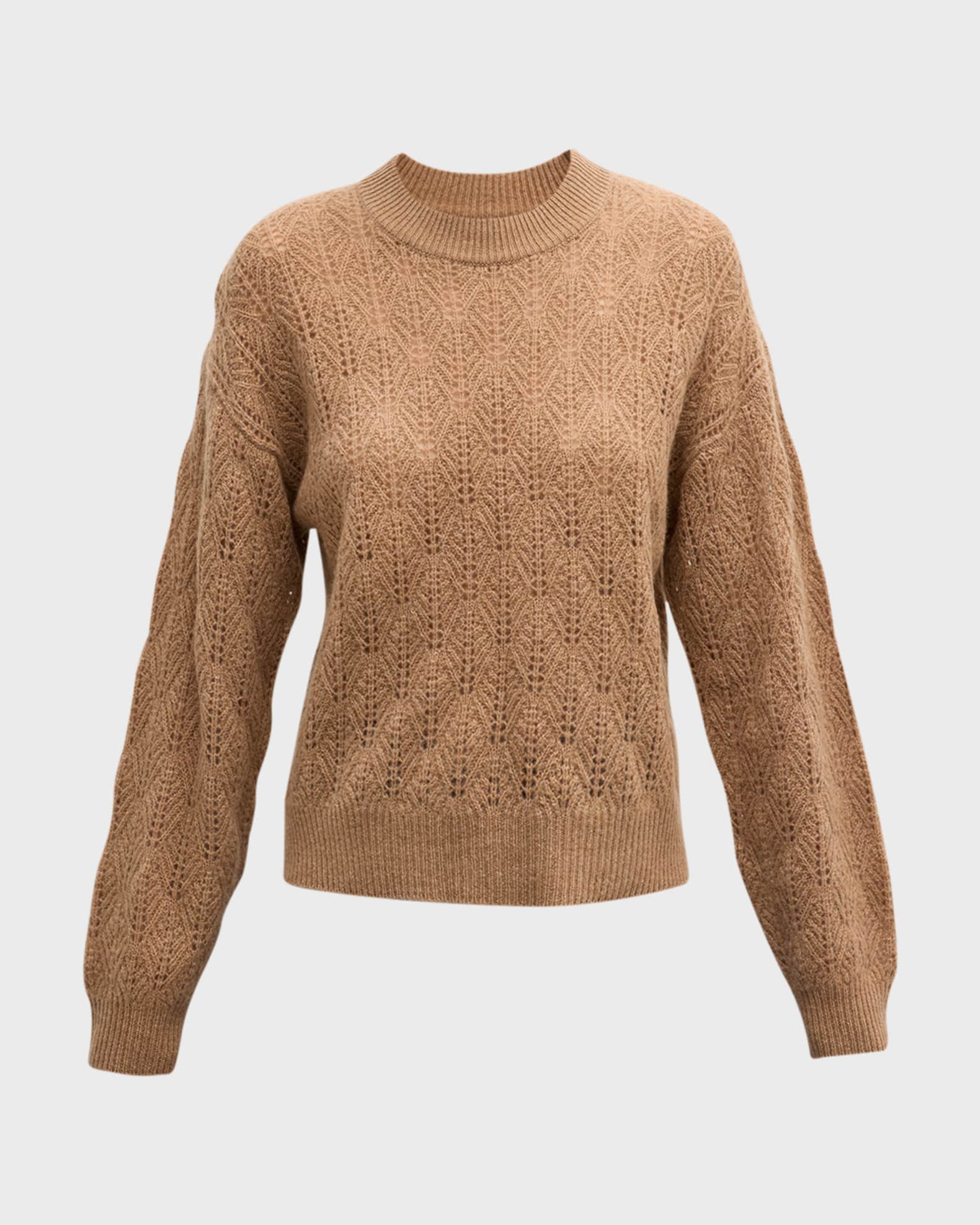 Pointelle Knit Wool & Cotton Sweater