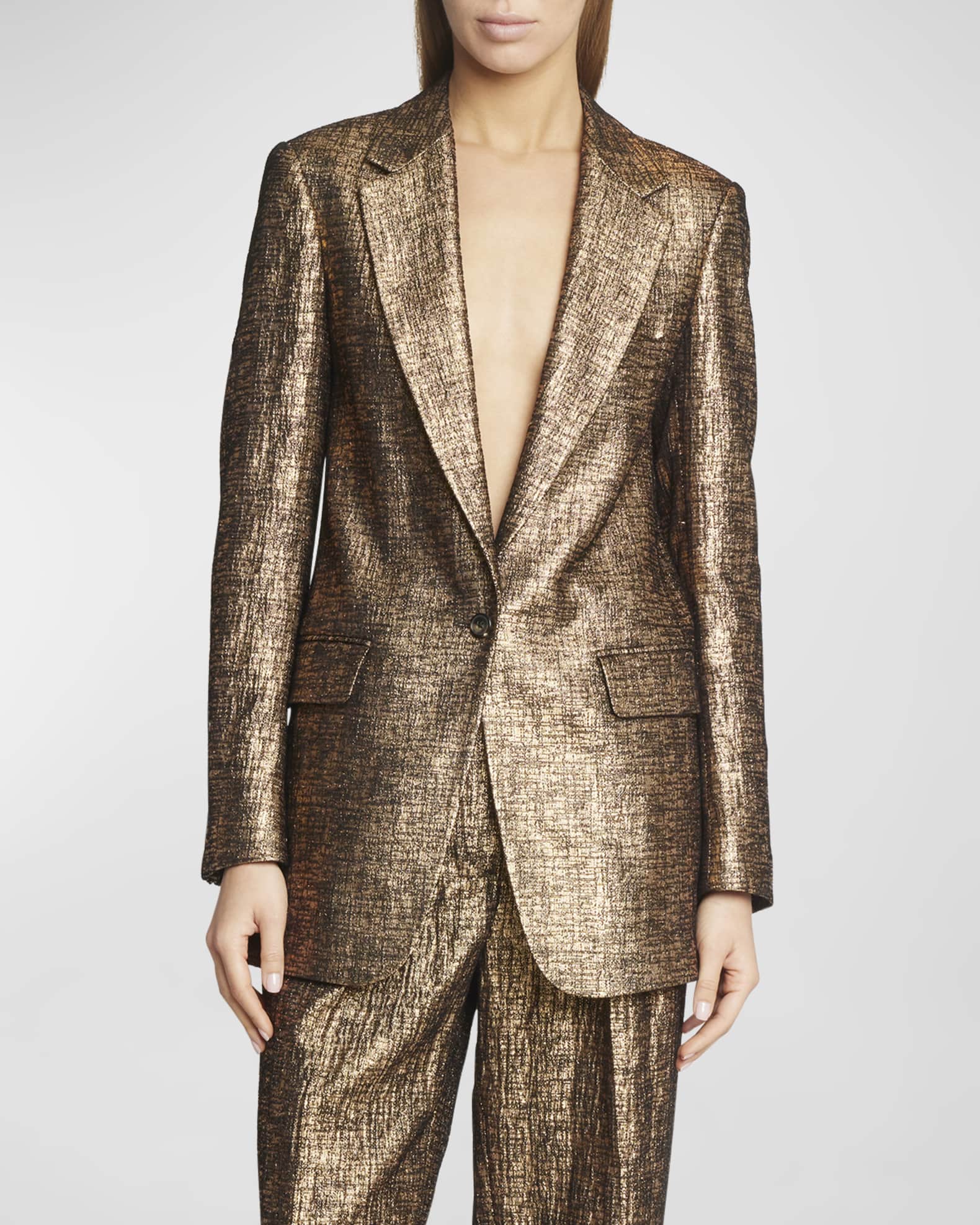 slim fit dress slacks Luxurious Metallic Beaded Blazer/Dress main image 0