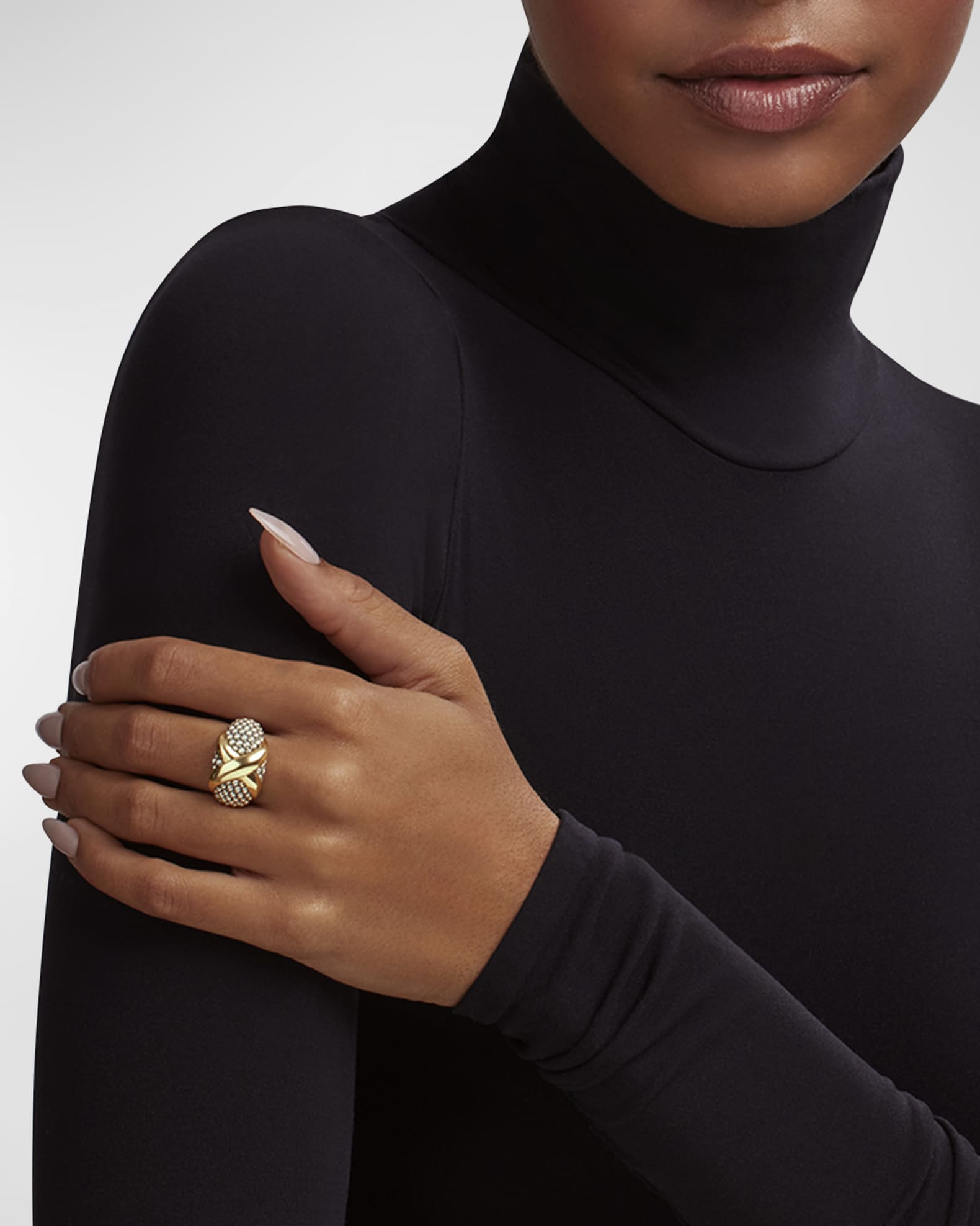 Embrace Sterling Silver 18K X Wide Dome Ring 1