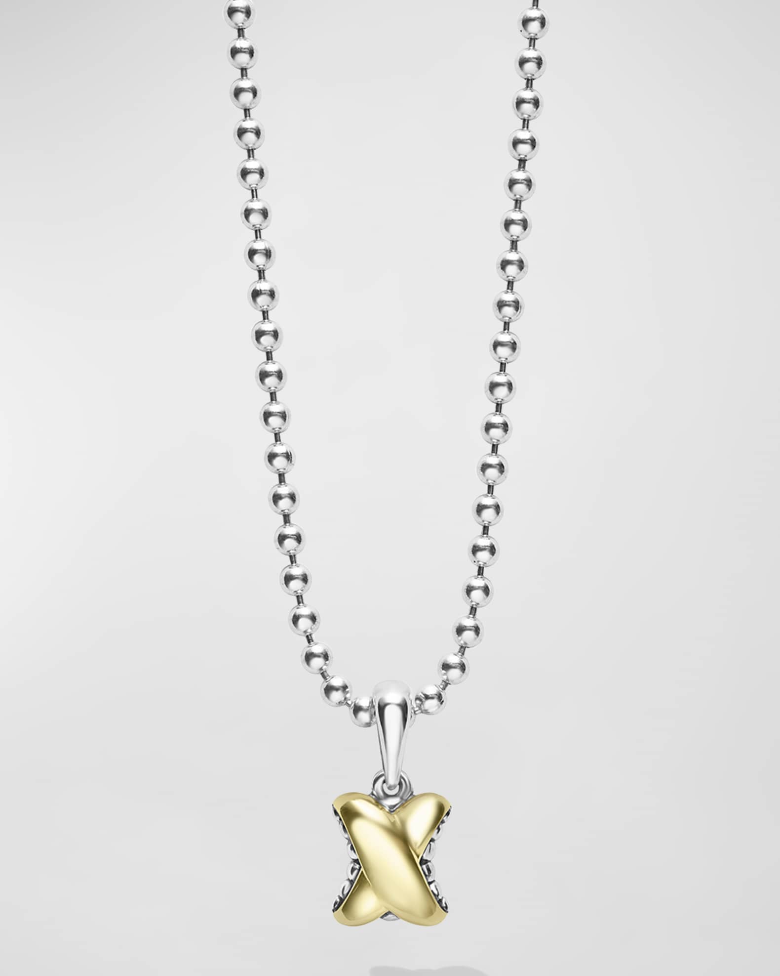 LAGOS Embrace Sterling Silver 18K Gold X Pendant Necklace Neiman Marcus