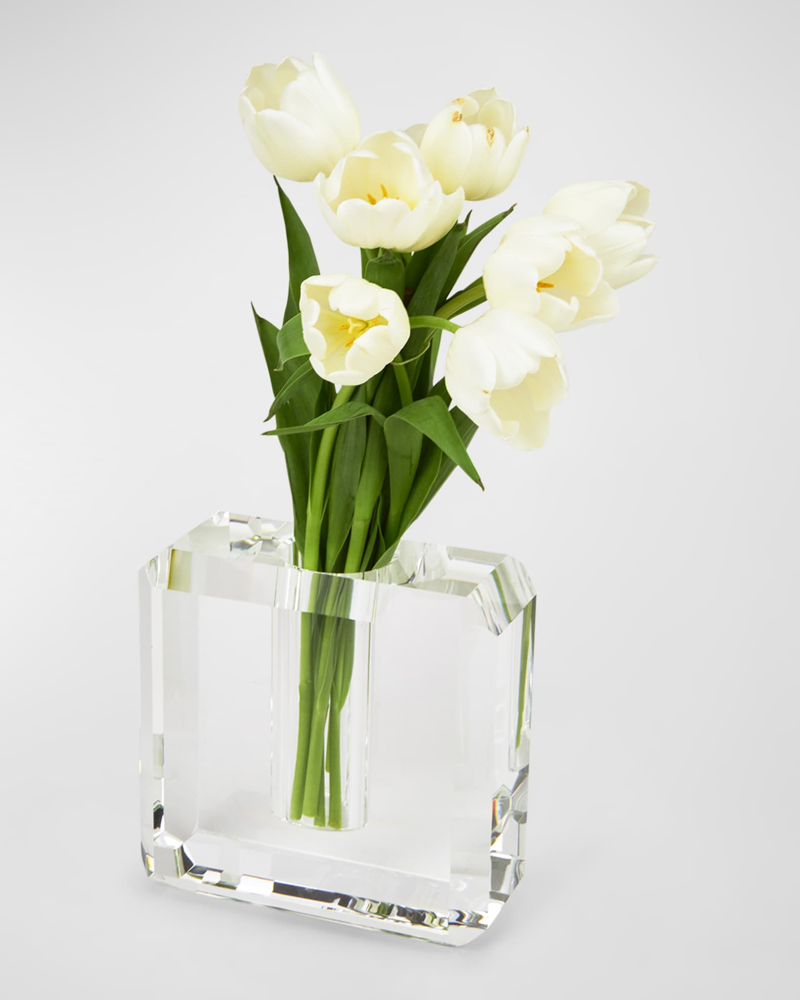 Clear Crystal Centerpiece Vase Beveled Cut Edge Collection Neiman Marcus