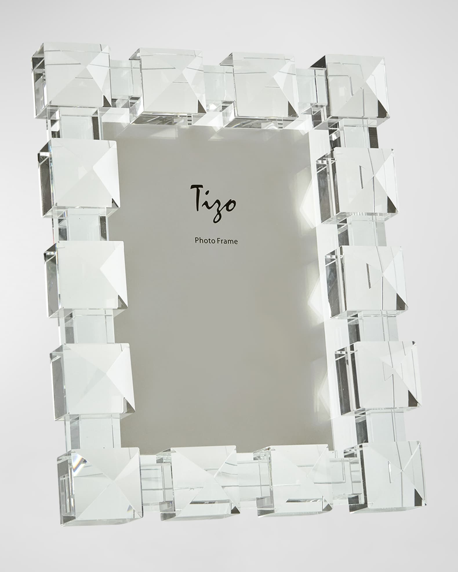Tizo Clear Crystal Picture Frame Pyramid Diamond 5X7 Neiman Marcus
