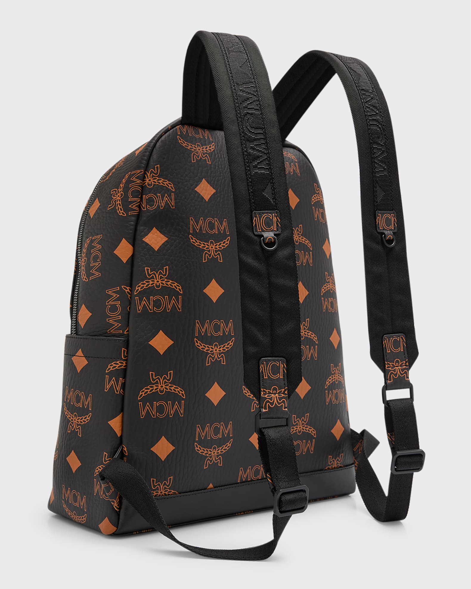 $1190 MCM Stark Visetos Backpack Cognac/Black Small NEW