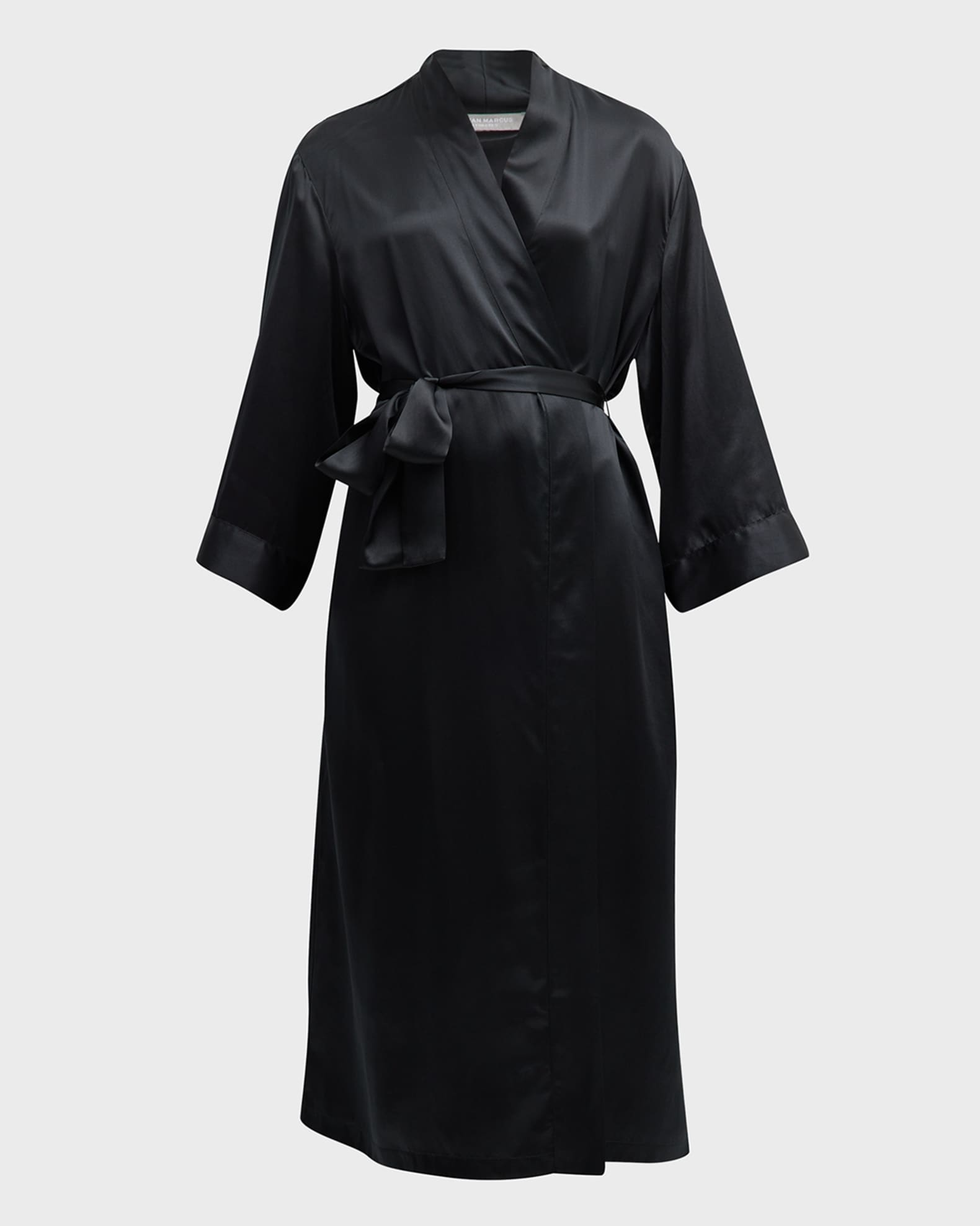 Neiman Marcus 3 4 Sleeve Silk Charmeuse Robe Neiman Marcus