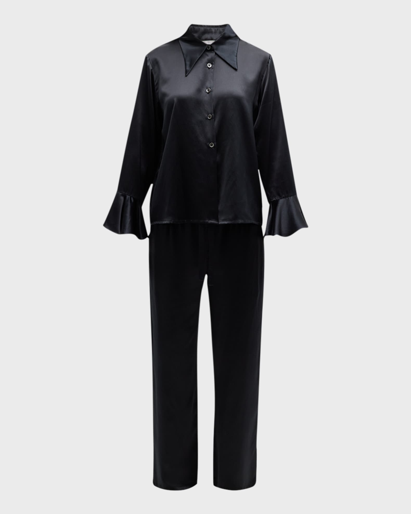 Christine Lingerie Bijoux Short Lace-Trim Silk Pajama Set - Bergdorf Goodman