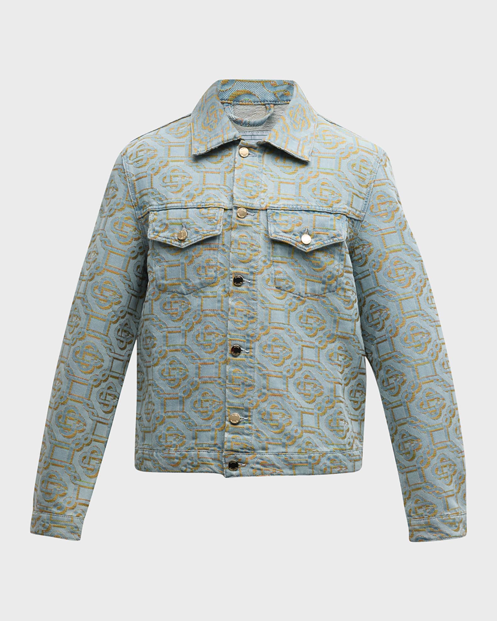 Casablanca Men's Monogram Jacquard Denim Jacket