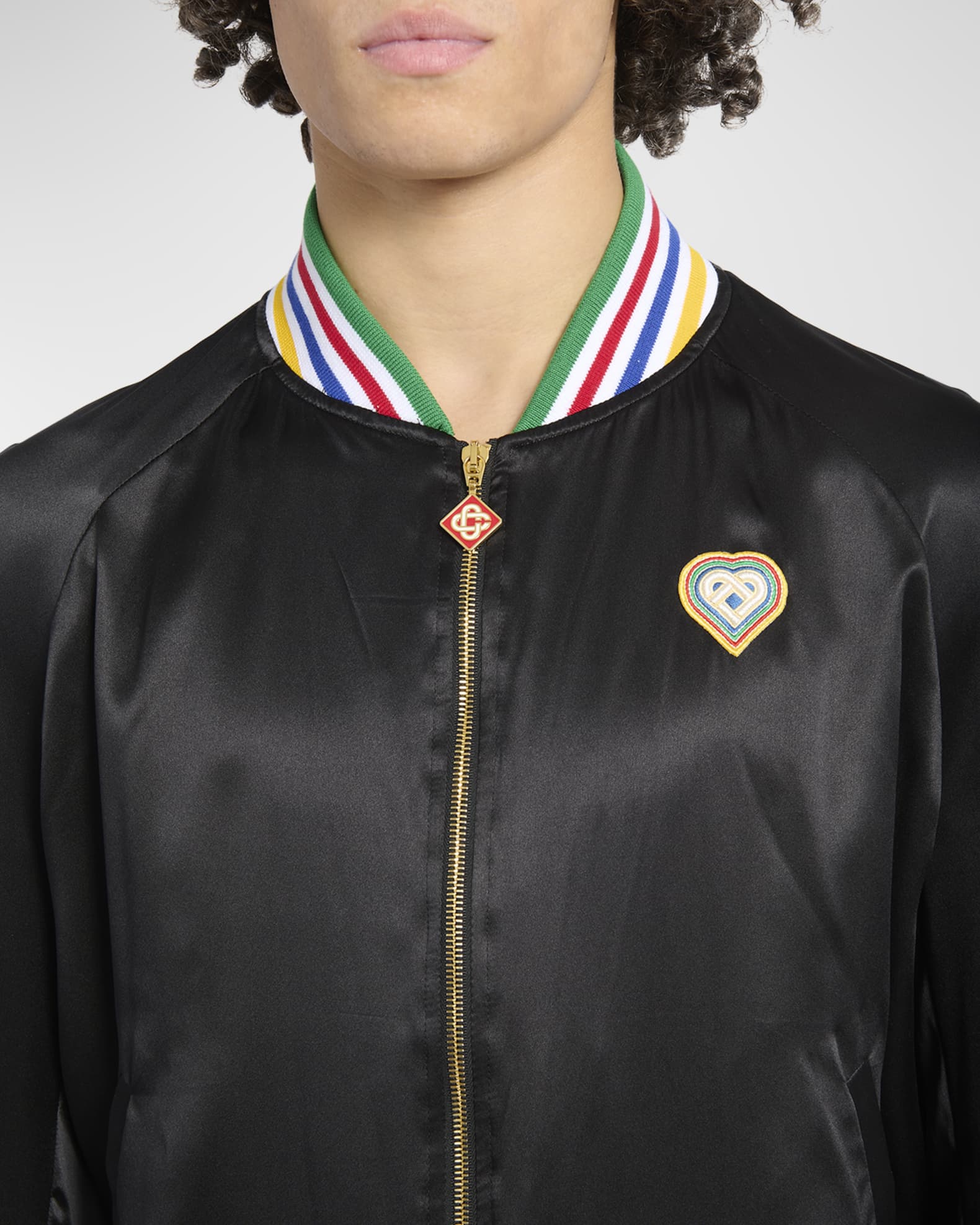 Gucci Black Satin / Patent Look Bomber Jacket Jacket W 