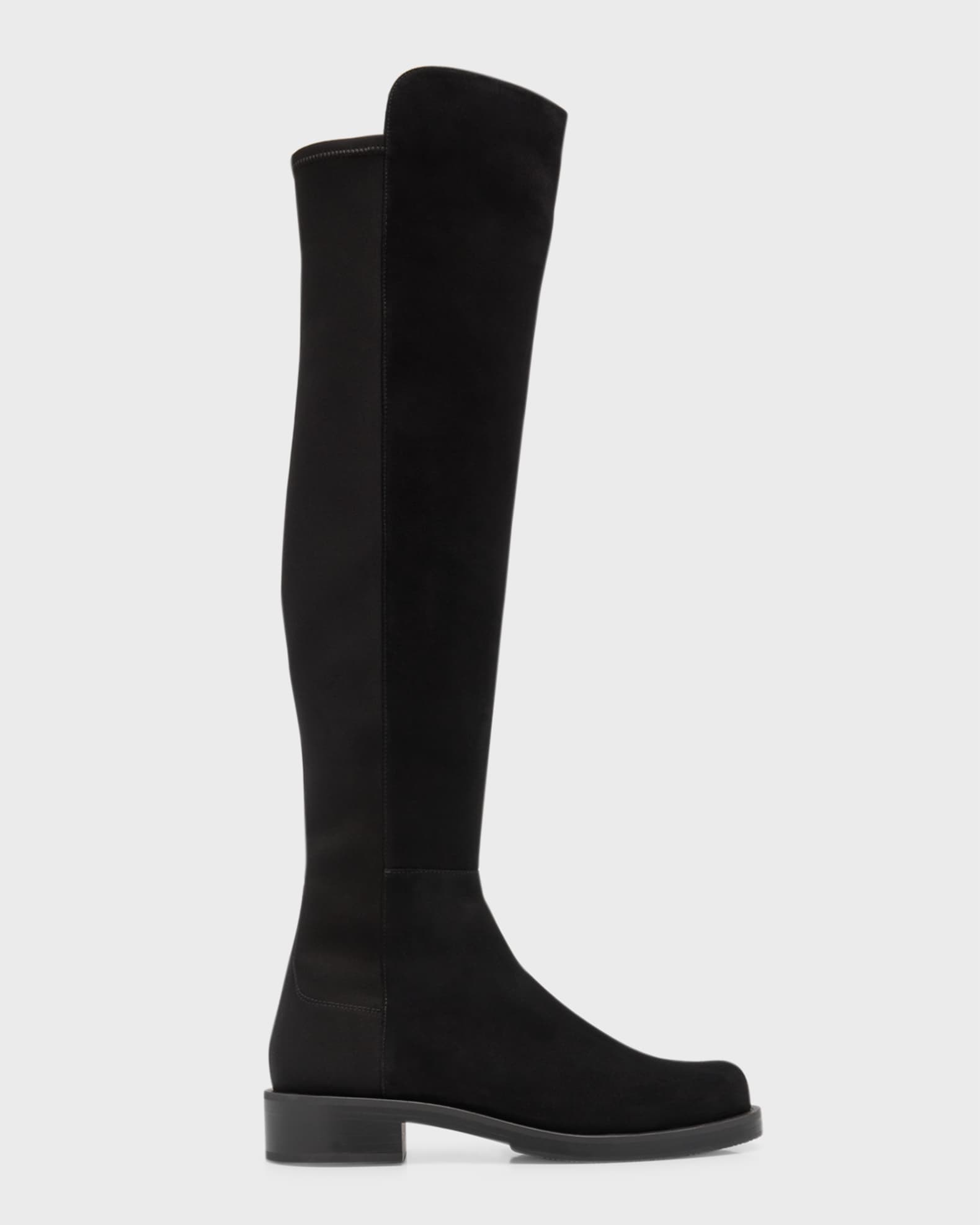 Bold Suede Moto Over-The-Knee Boots 0