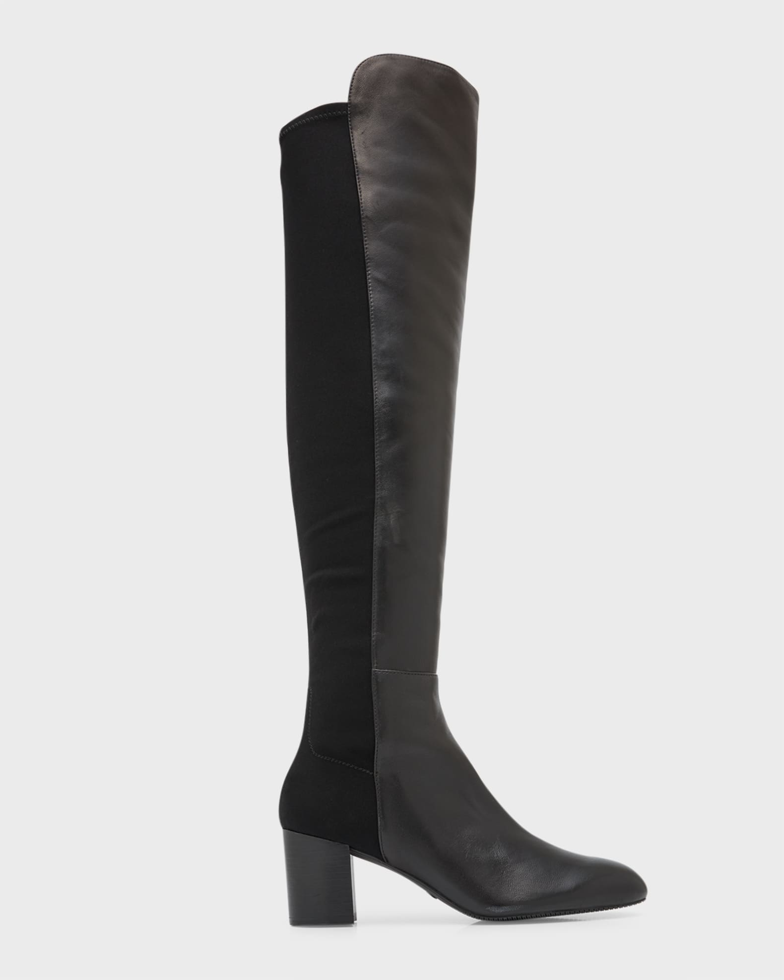 Stretch Leather Over-The-Knee Boots 0