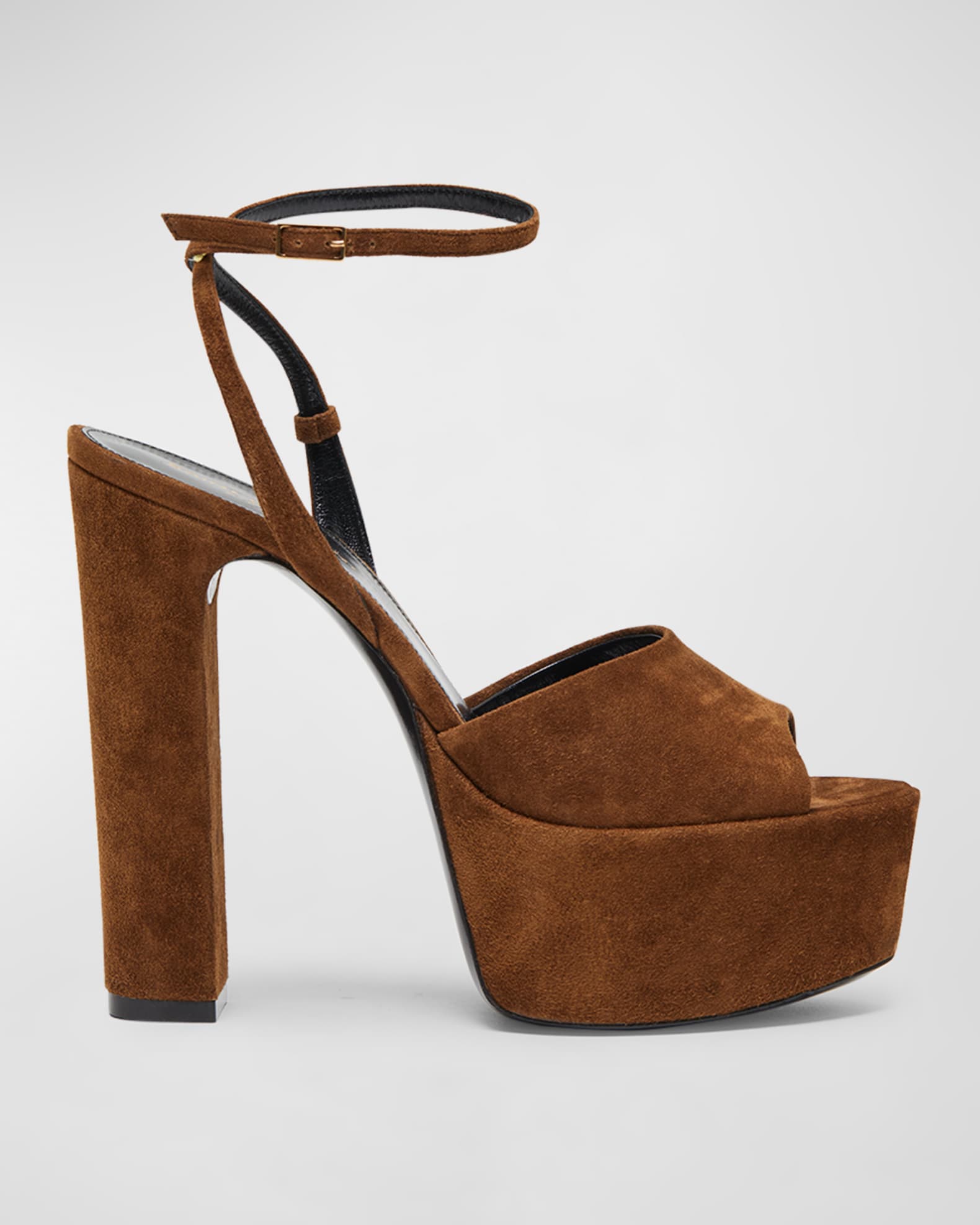 Saint Laurent Jodie Suede Ankle Strap Platform Sandals Neiman Marcus