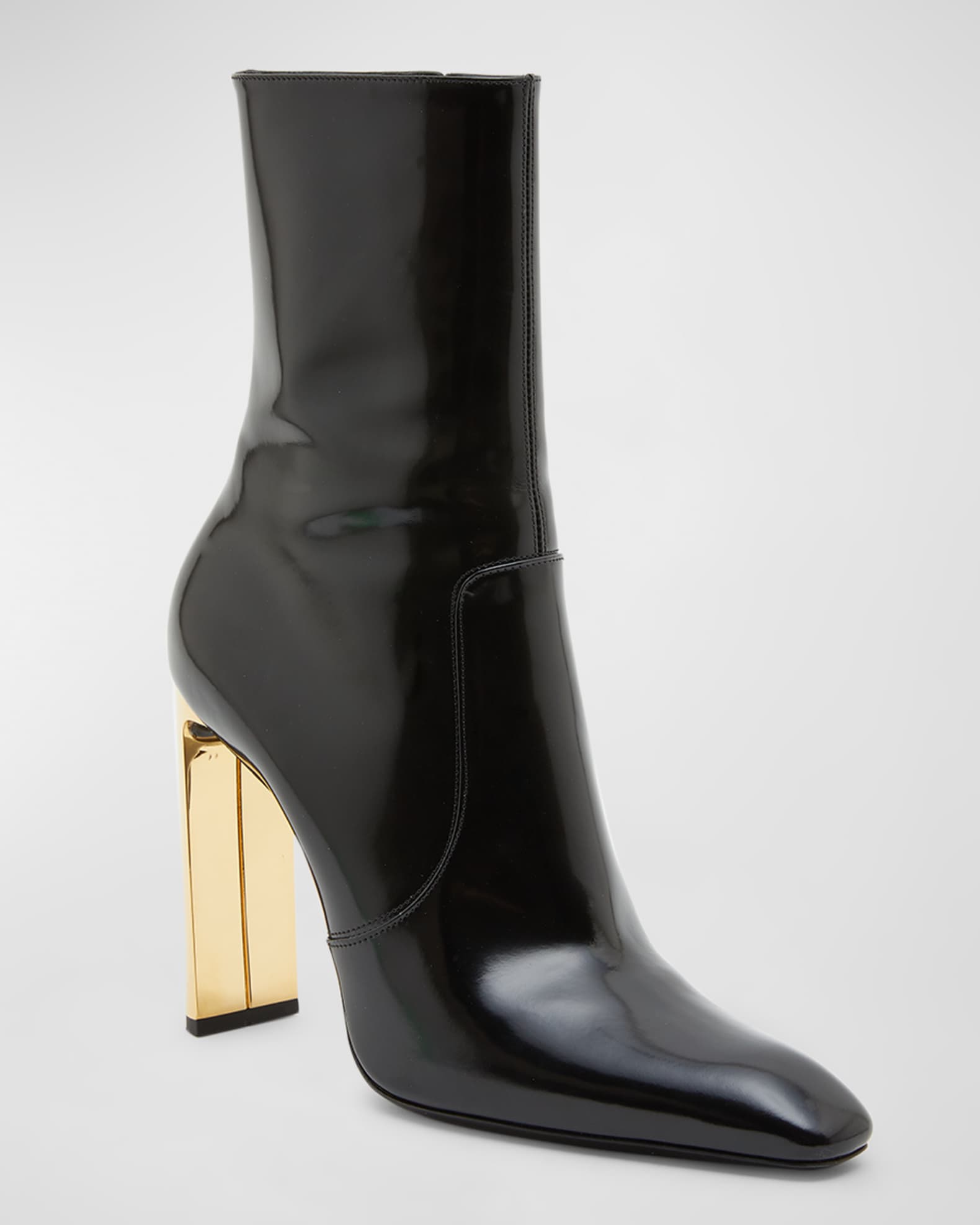 Auteuil Leather Metal Heel Booties