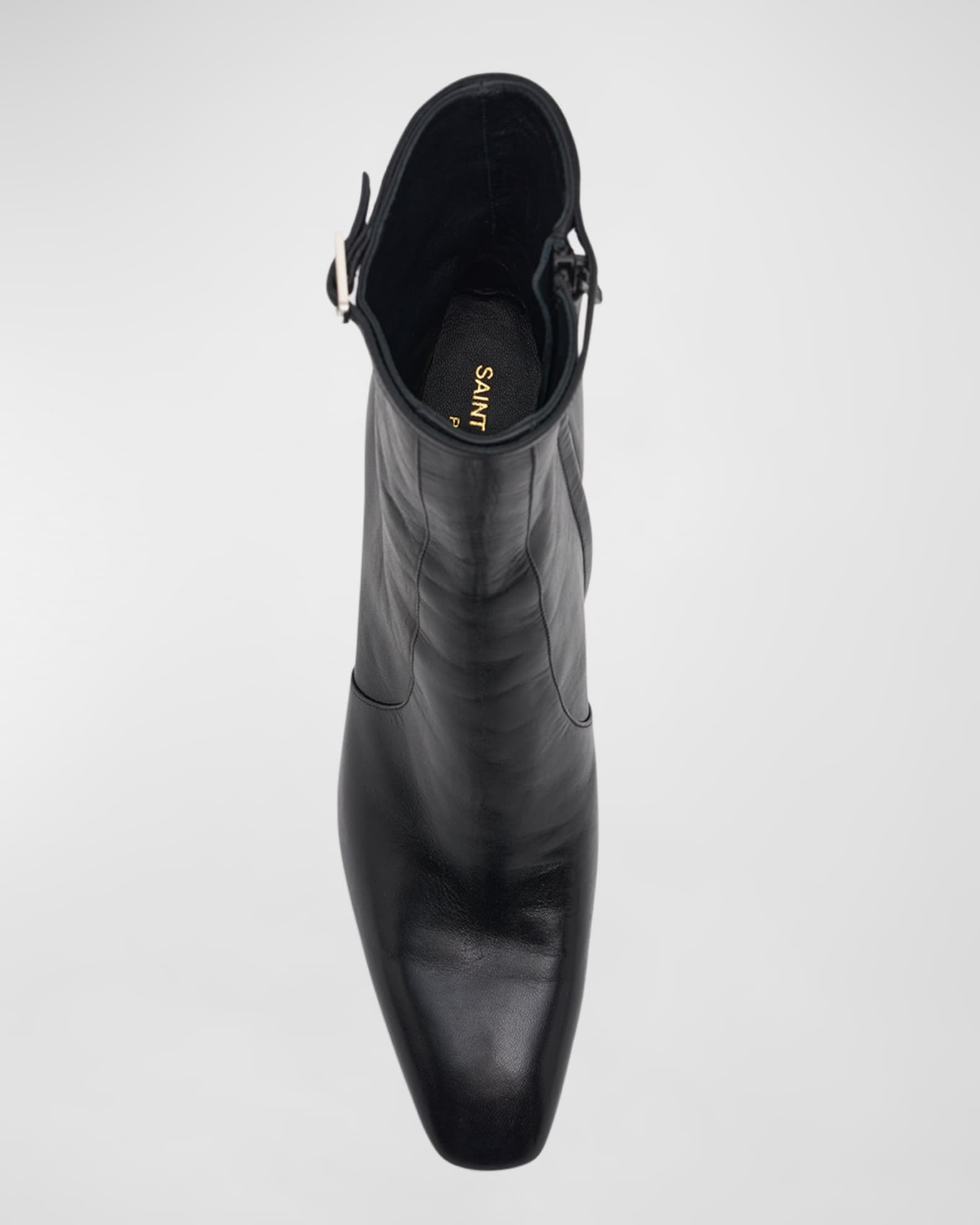 Saint Laurent Betty Lambskin Buckle Ankle Booties | Neiman