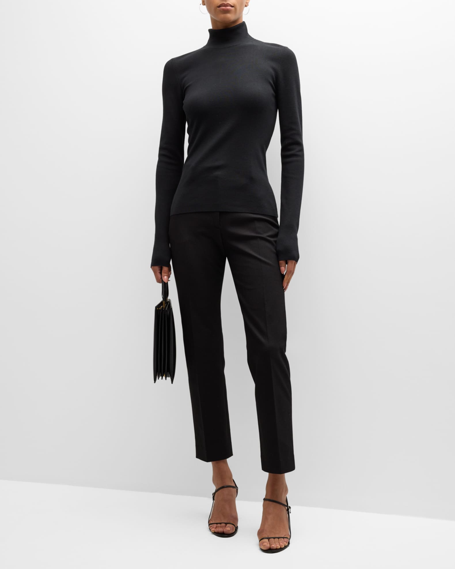 Joseph Long Sleeve Stretch Silk Turtleneck Pullover Neiman Marcus