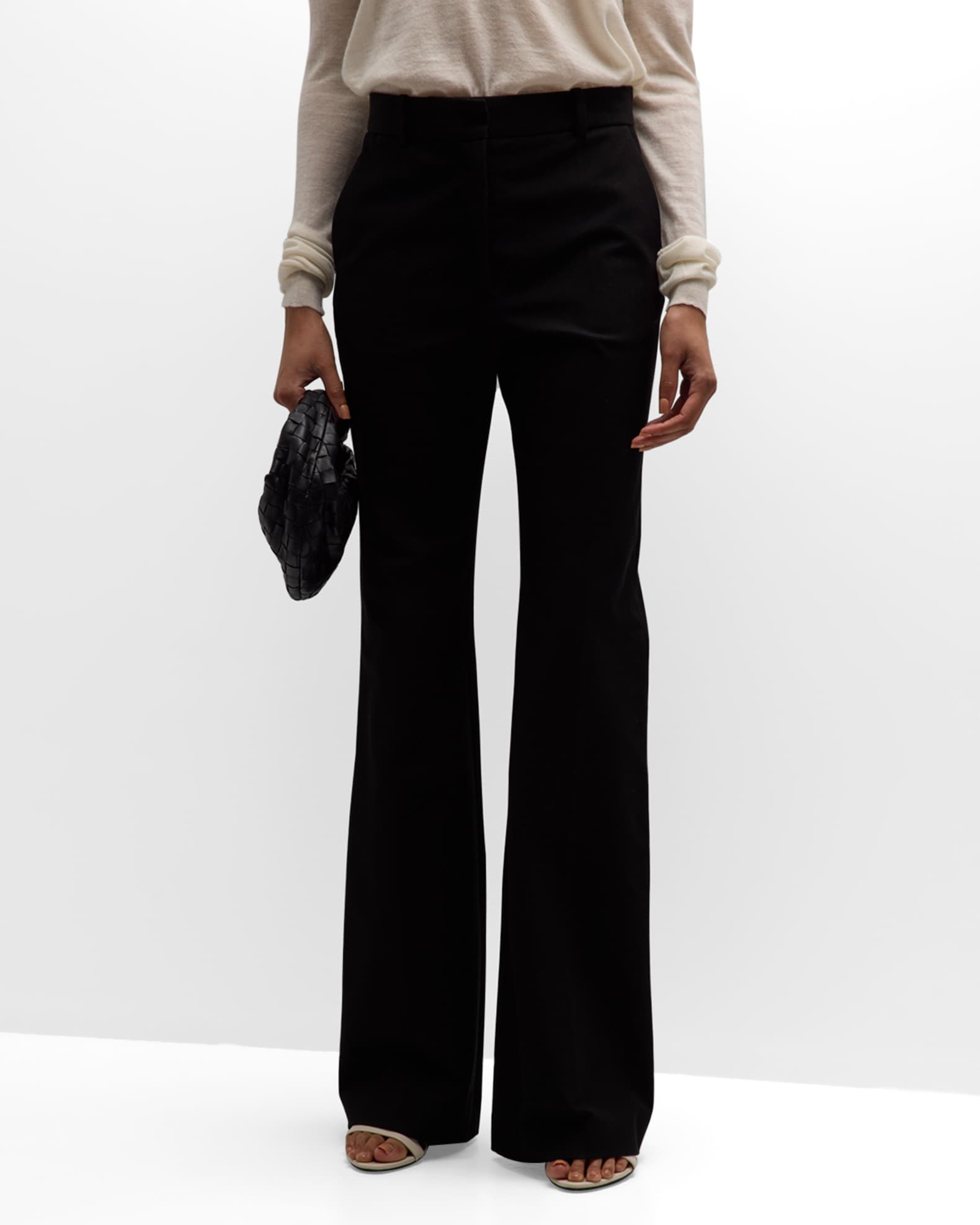 Joseph Tafira High-Rise Flare Gabardine Pants | Neiman Marcus
