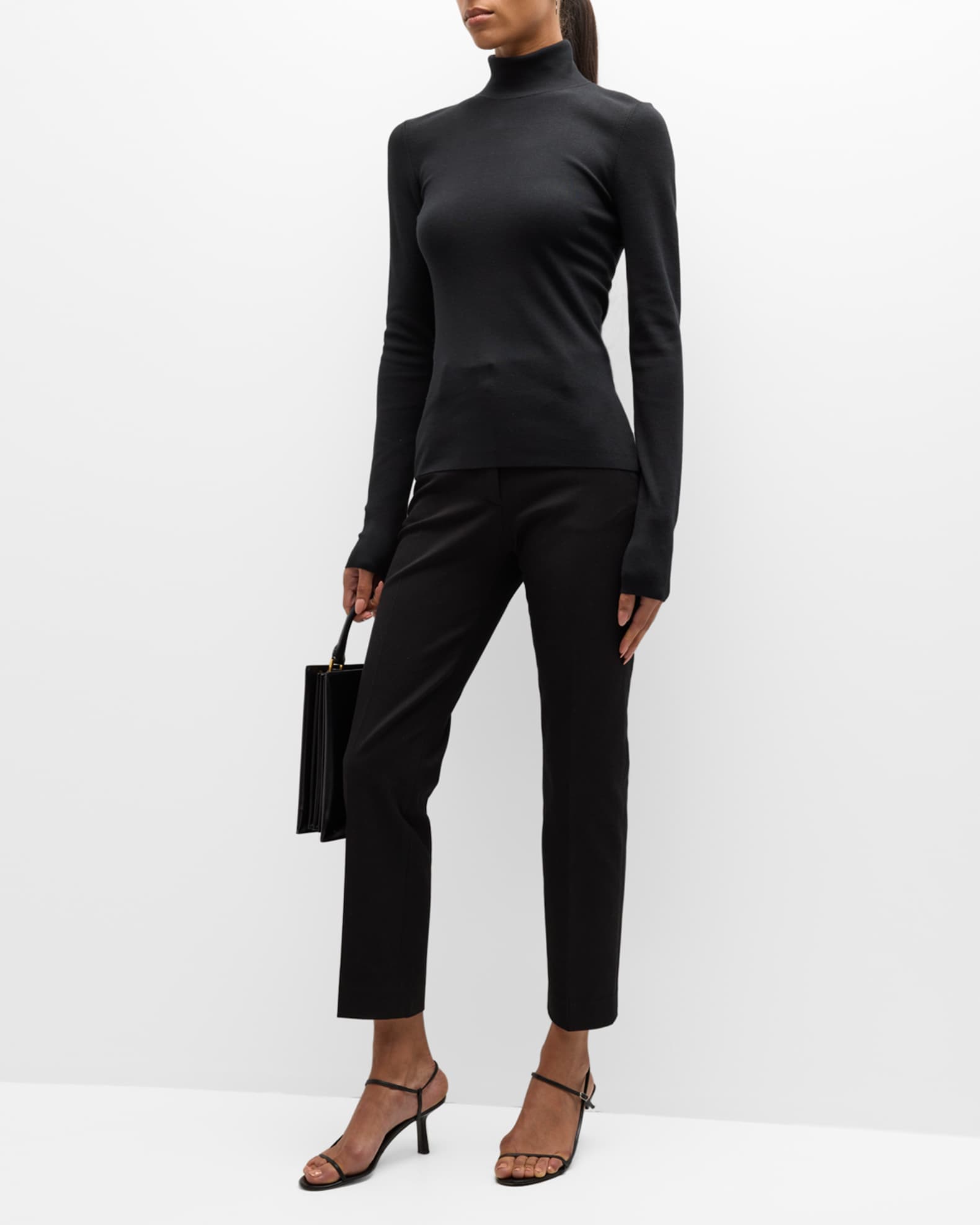 Joseph Coleman Cropped High-Rise Gabardine Pants | Neiman Marcus display picture 1