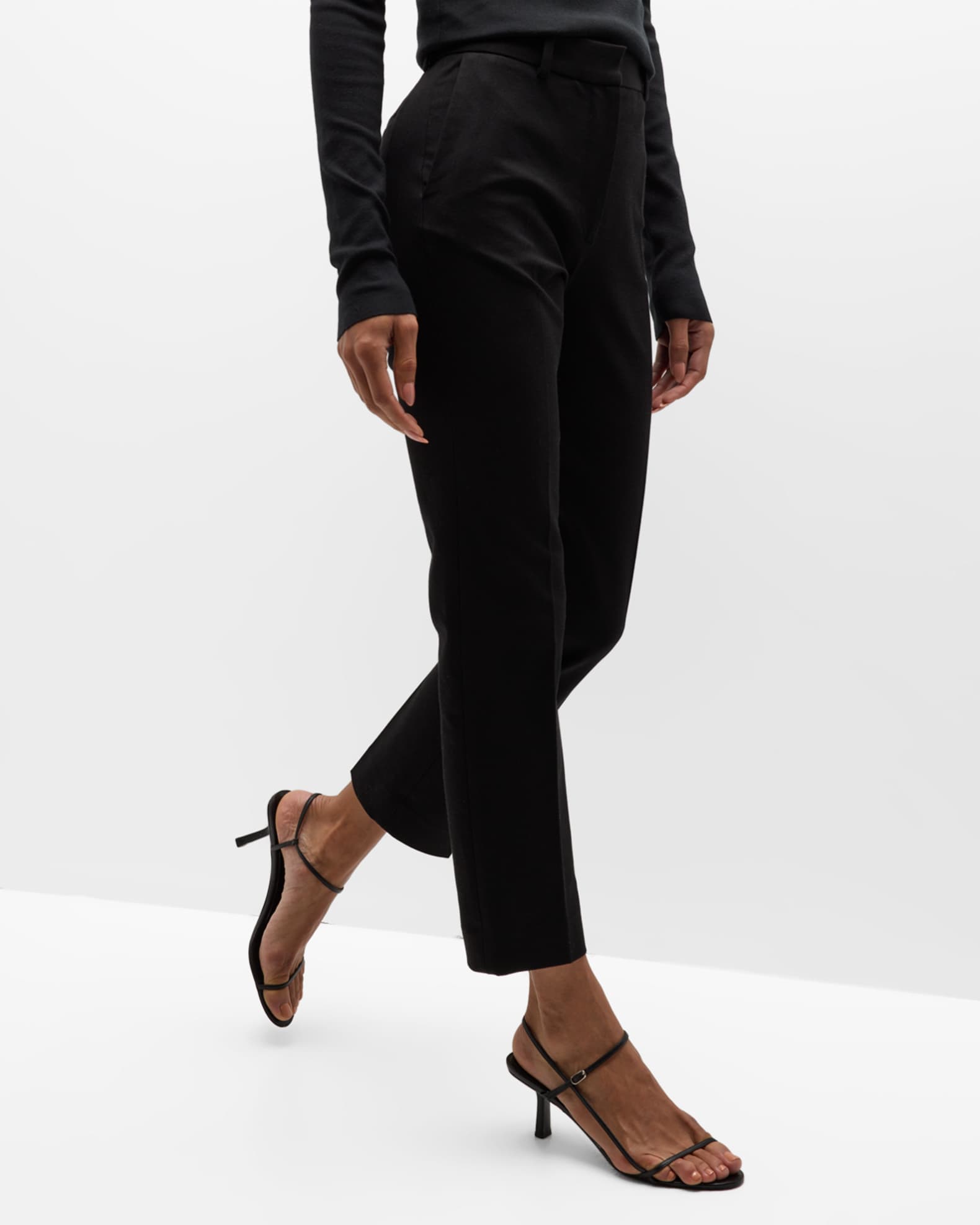 Joseph Coleman Cropped High-Rise Gabardine Pants | Neiman Marcus display picture 1