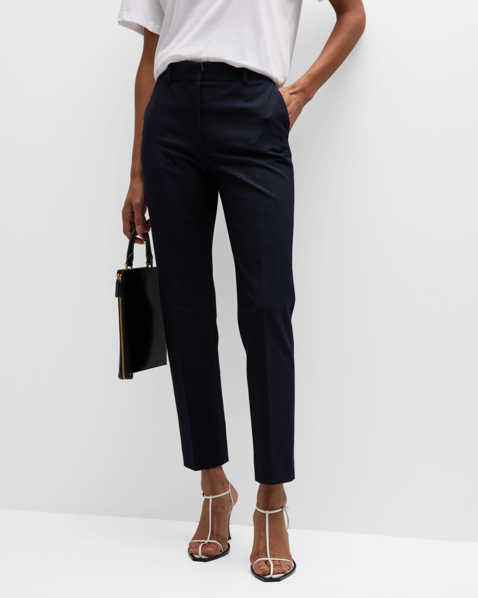Coleman Cropped High-Rise Gabardine Pants 1