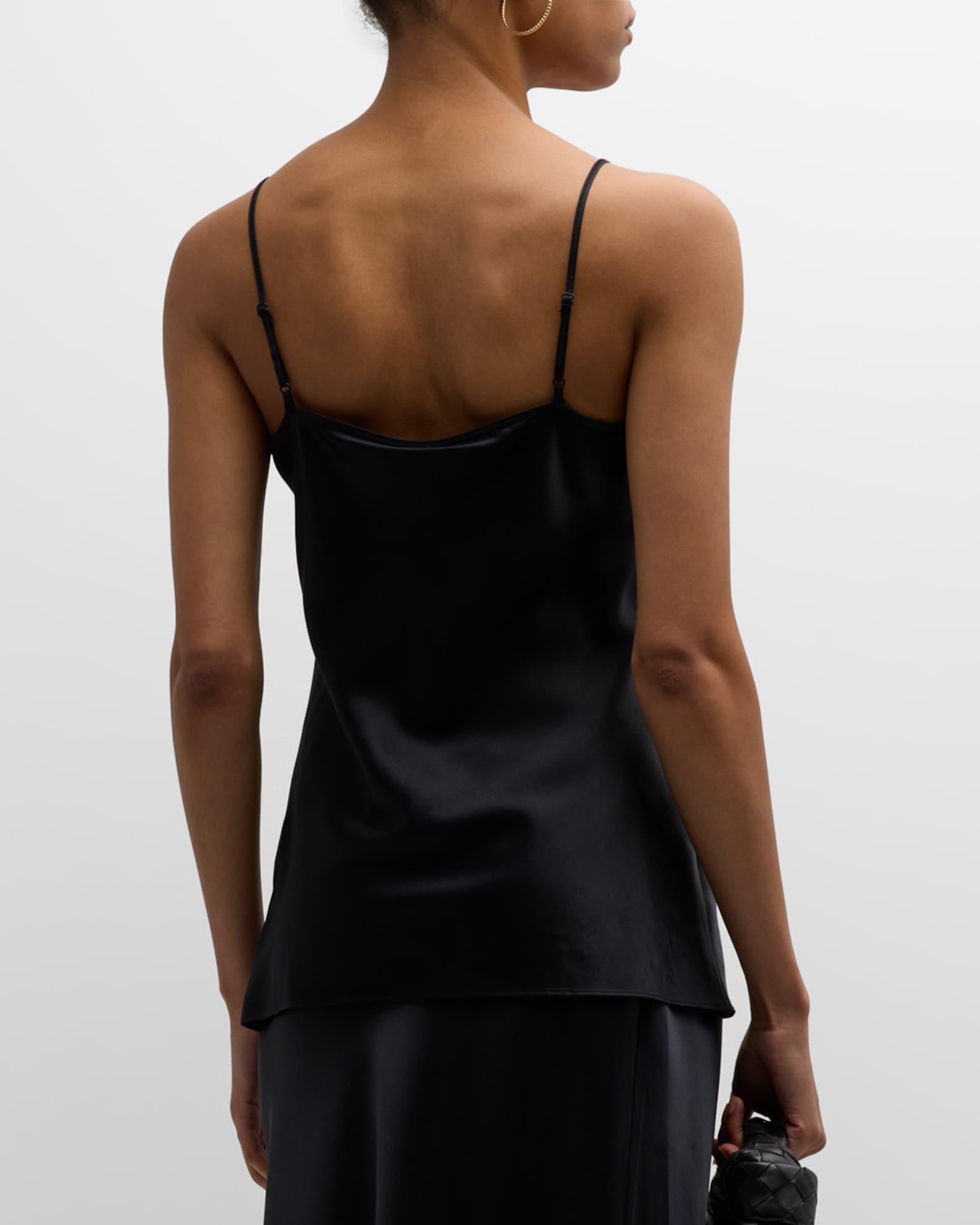 Joseph Clea Sleeveless V Neck Silk Satin Top Neiman Marcus