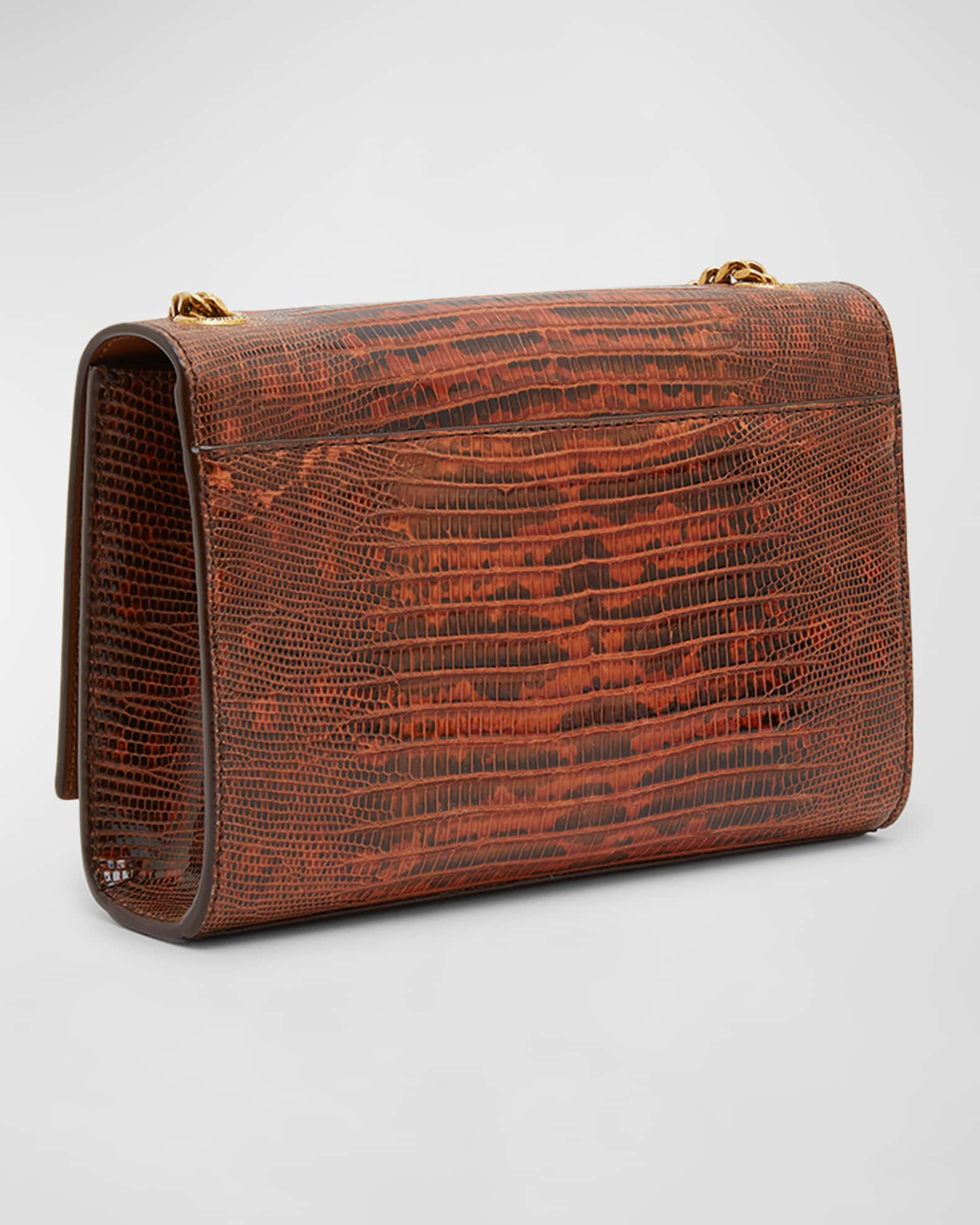 Saint Laurent Kate Small Tassel YSL Wallet on Chain in Lizard Embossed Leather Neiman Marcus