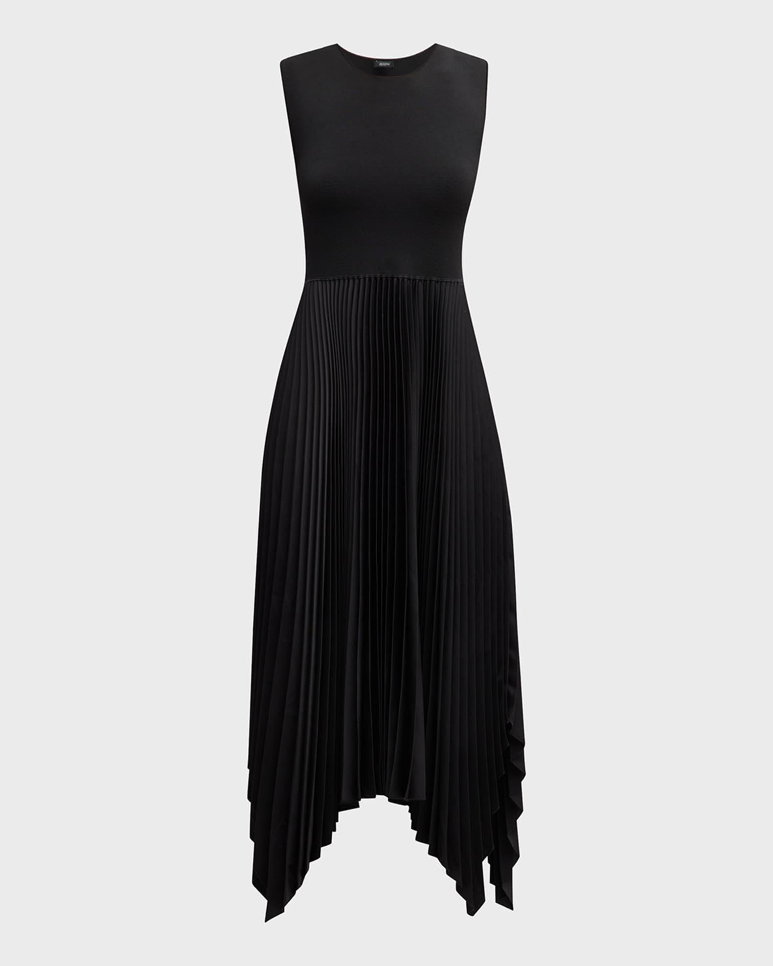 Joseph Sleeveless Pleated Handkerchief Midi Dress