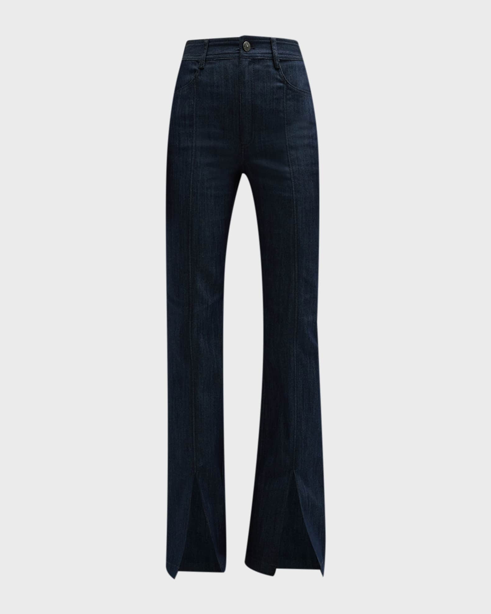 Cinq a Sept Shanis High-Rise Slit-Cuff Denim Bootcut Pants