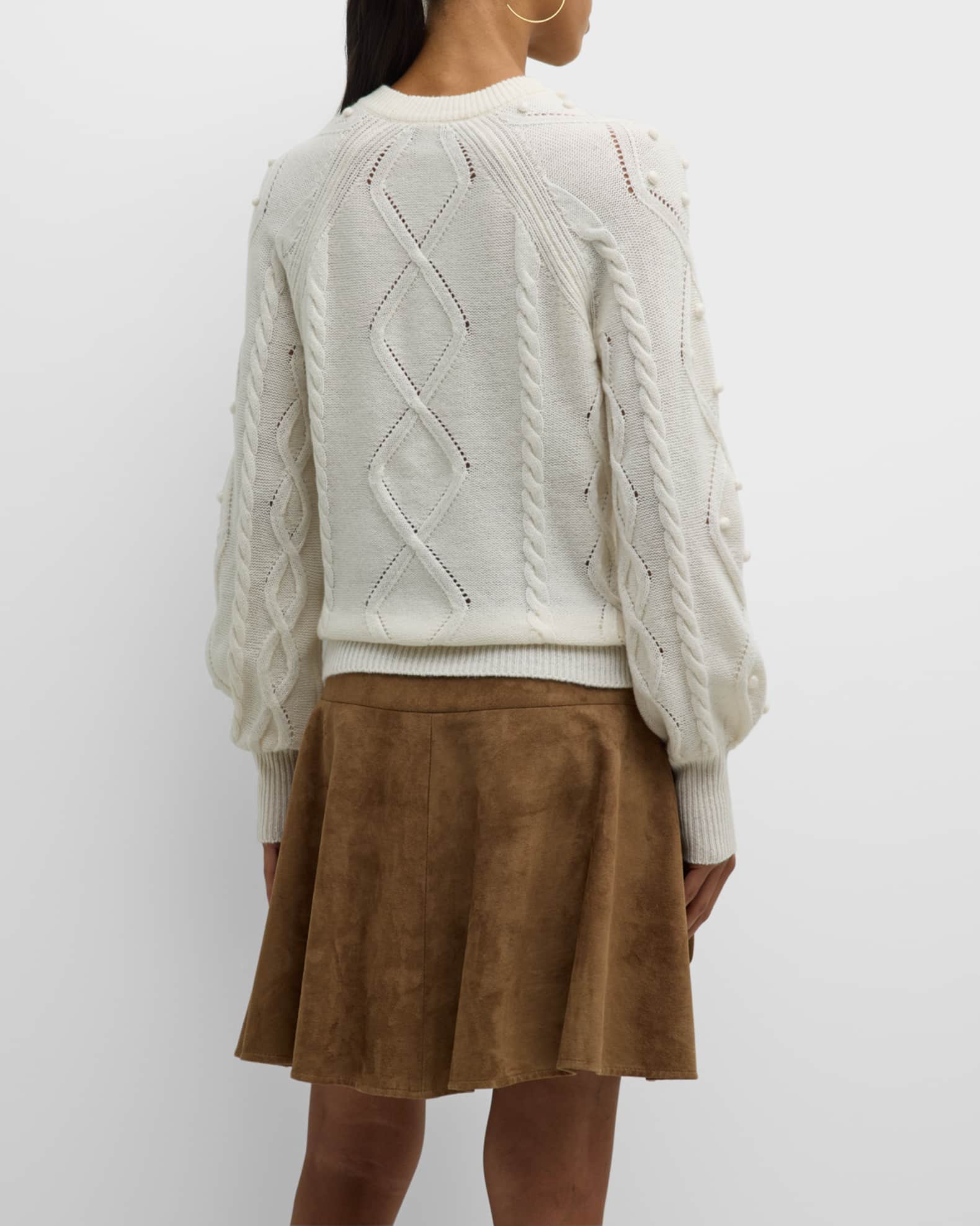 Turtleneck Cable Knit Popcorn Sweater