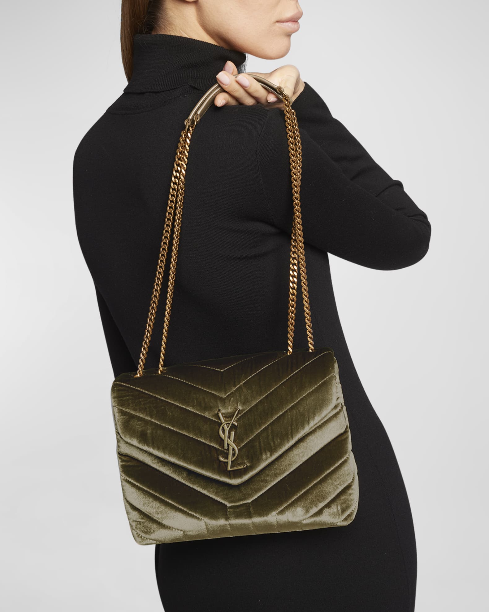Saint laurent loulou bag velvet sales