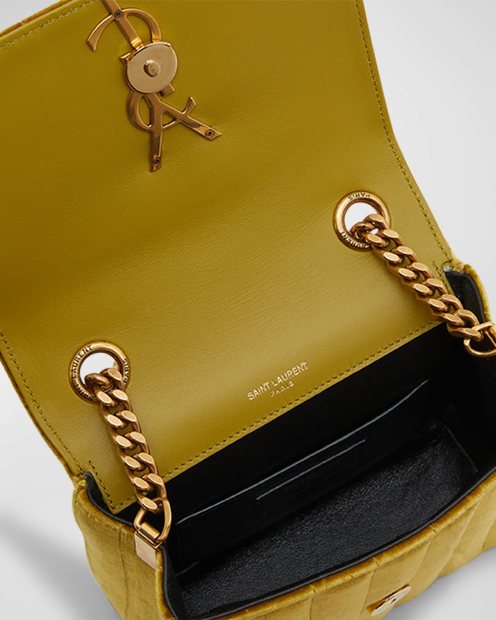 Saint Laurent Vicky Small YSL Crossbody Bag in Quilted Velvet Neiman Marcus