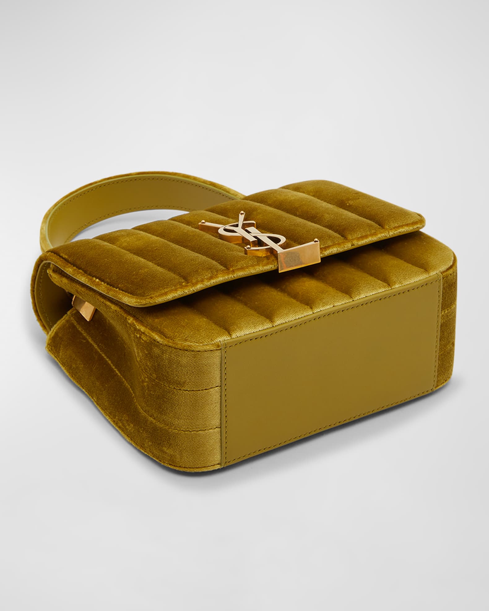 Saint Laurent Vicky Small YSL Crossbody Bag in Quilted Velvet Neiman