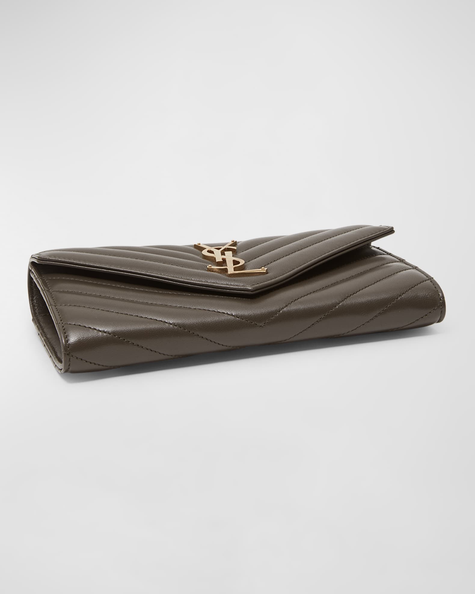 YSL Monogram Large Envelope Flap Wallet in Smooth Leather
