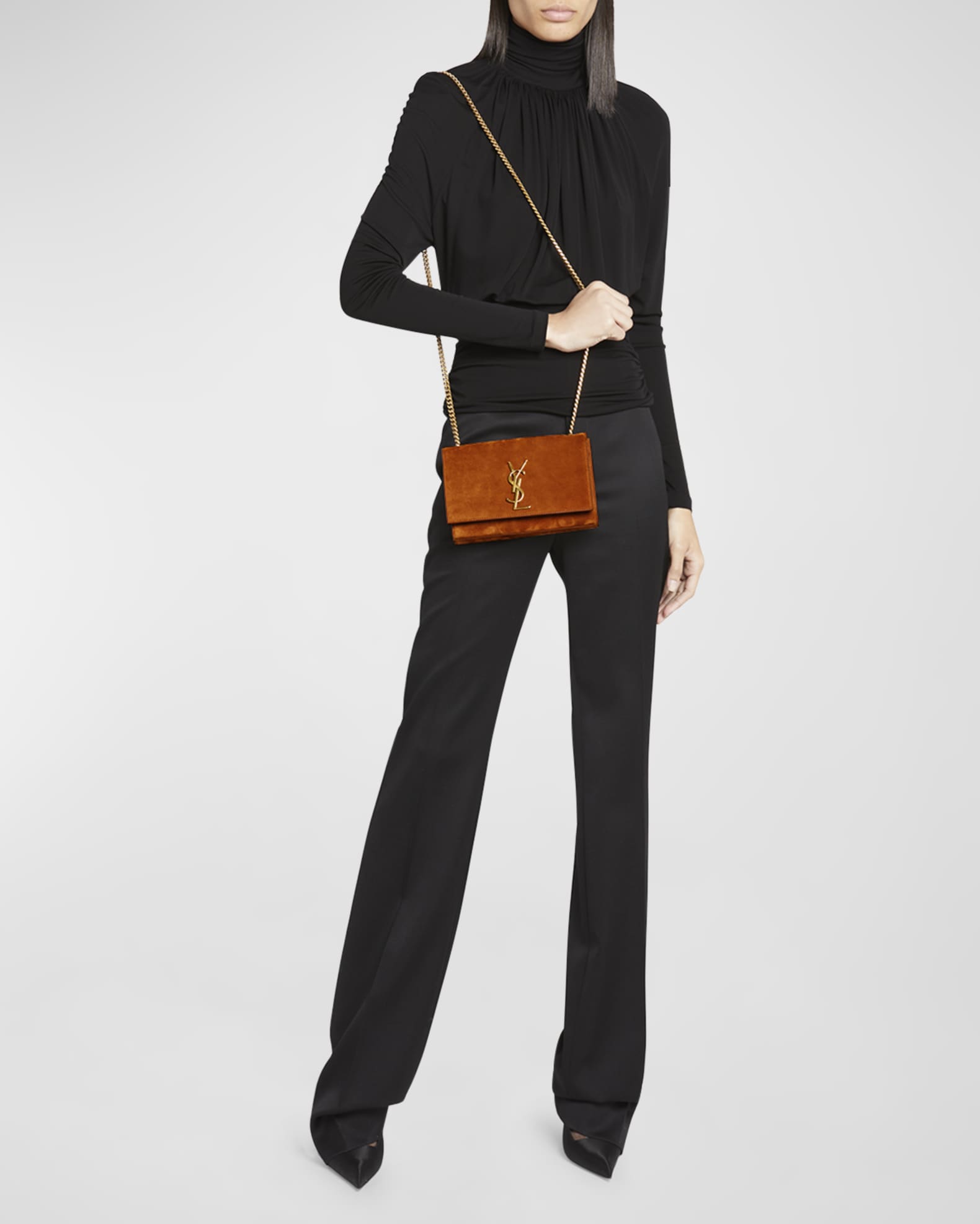 Saint Laurent Kate Small Reversible YSL Crossbody Bag in