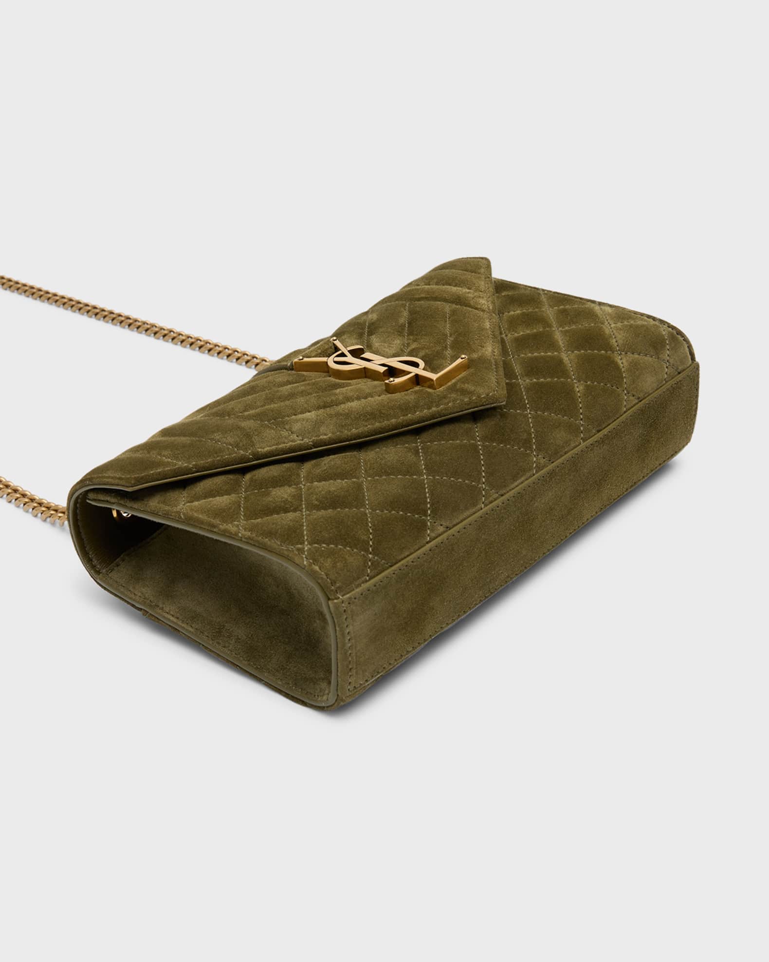Envelope Triquilt Small YSL Shoulder Bag in Suede 1