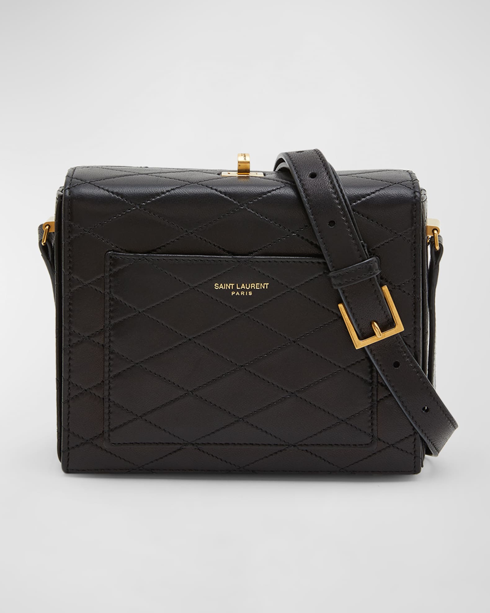 Saint Laurent Quilted Leather Phone Crossbody Bag - Nero