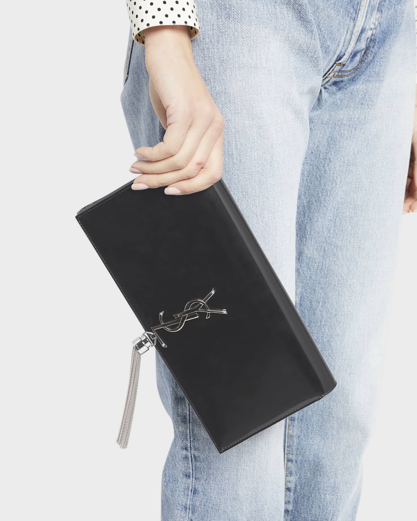 Ysl clutch bag with tassel on sale