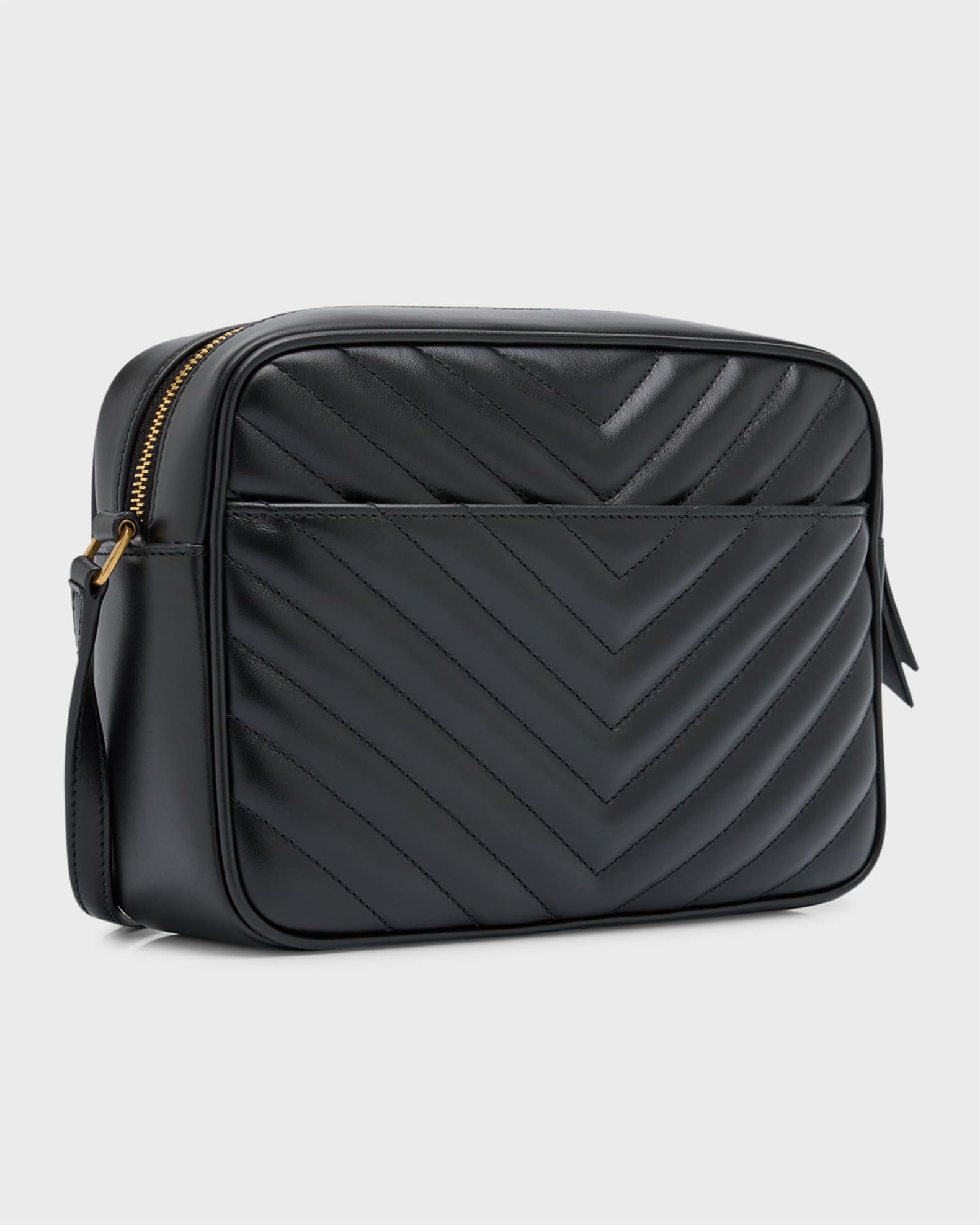 Lou camera bag in quilted leather bronze hardware on sale
