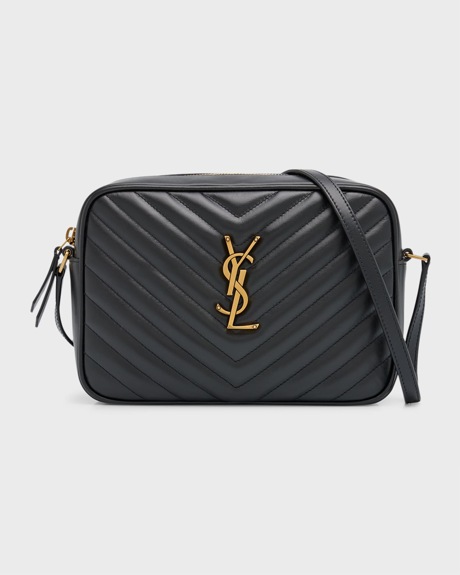 Lou Medium YSL Camera Bag with Pocket in Quilted Leather 0