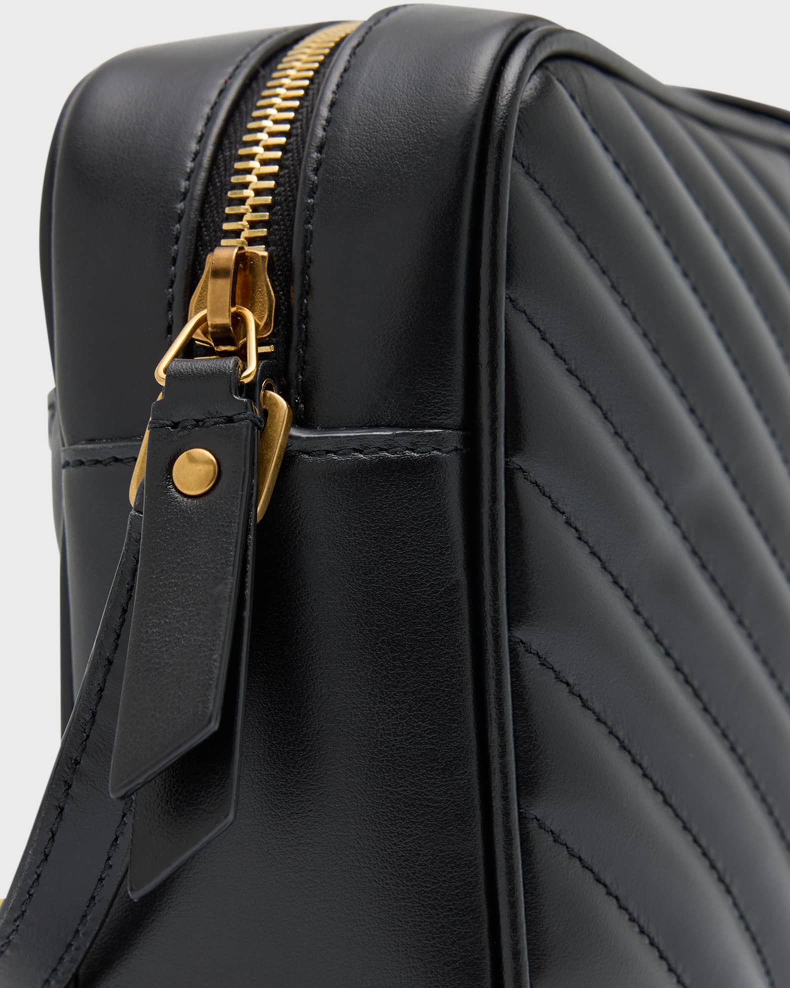 Lou camera bag in quilted leather bronze hardware hotsell