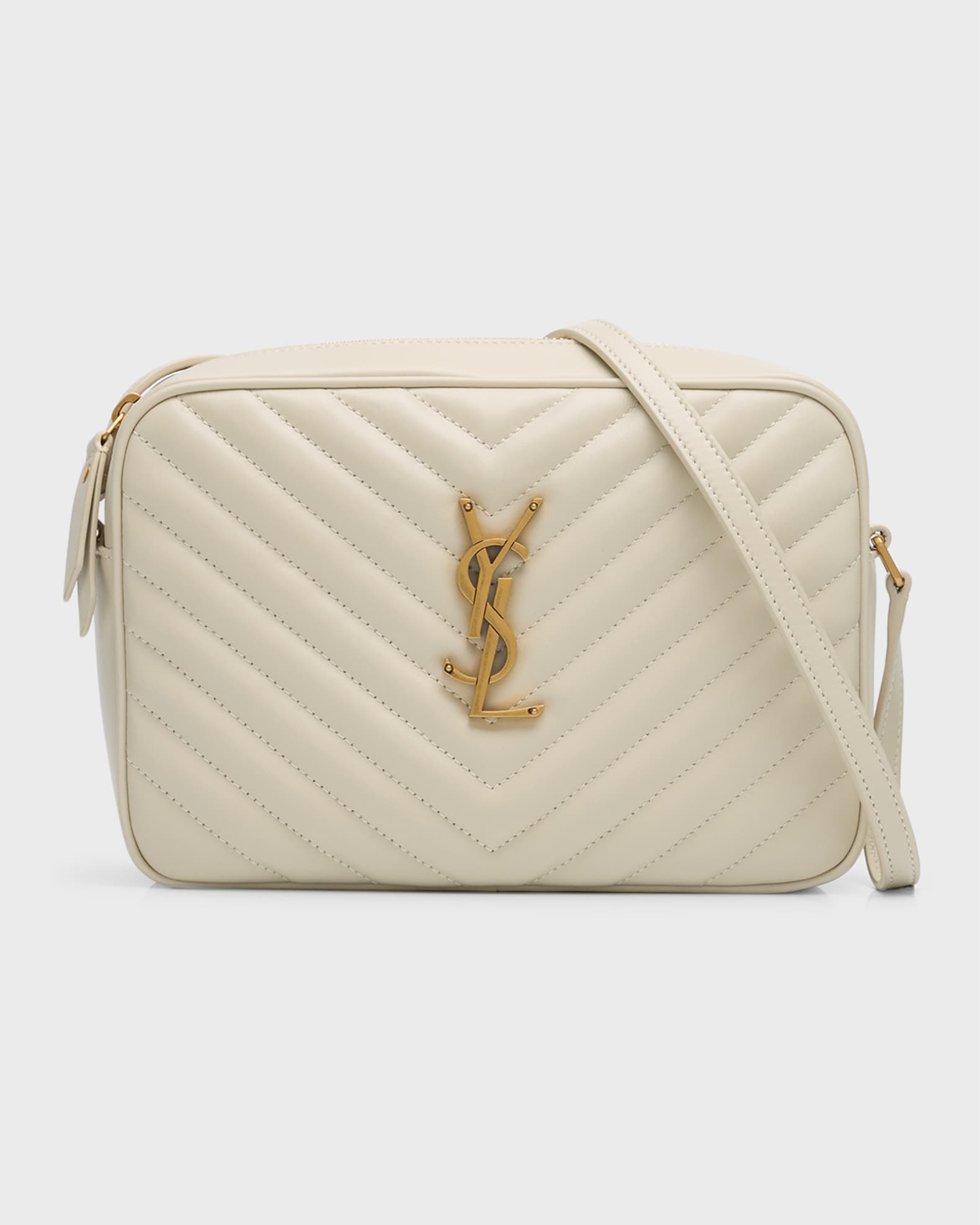 Lou Medium YSL Camera Bag with Pocket in Quilted Leather 0