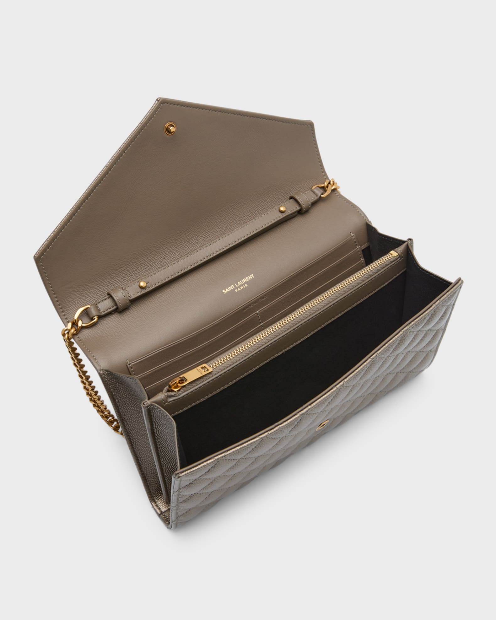 Saint Laurent Envelope Triquilt YSL Wallet on Chain in