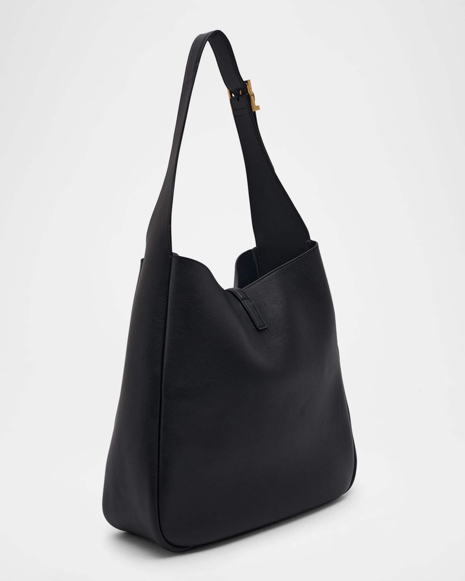 Saint Laurent Le 5 A 7 Large Shoulder Bucket Bag in Smooth Leather