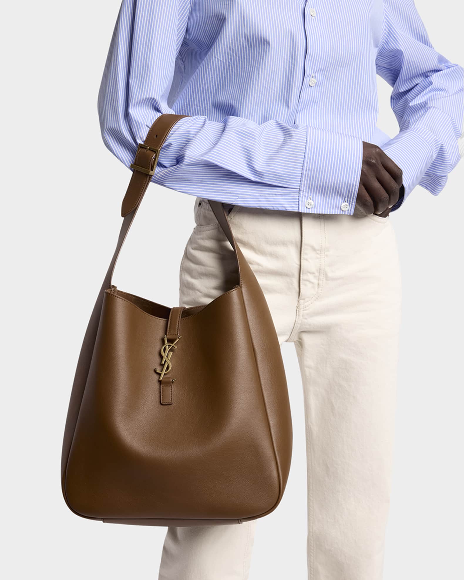 Le 5A7 Large YSL Shoulder Hobo Bag in Smooth Leather 1