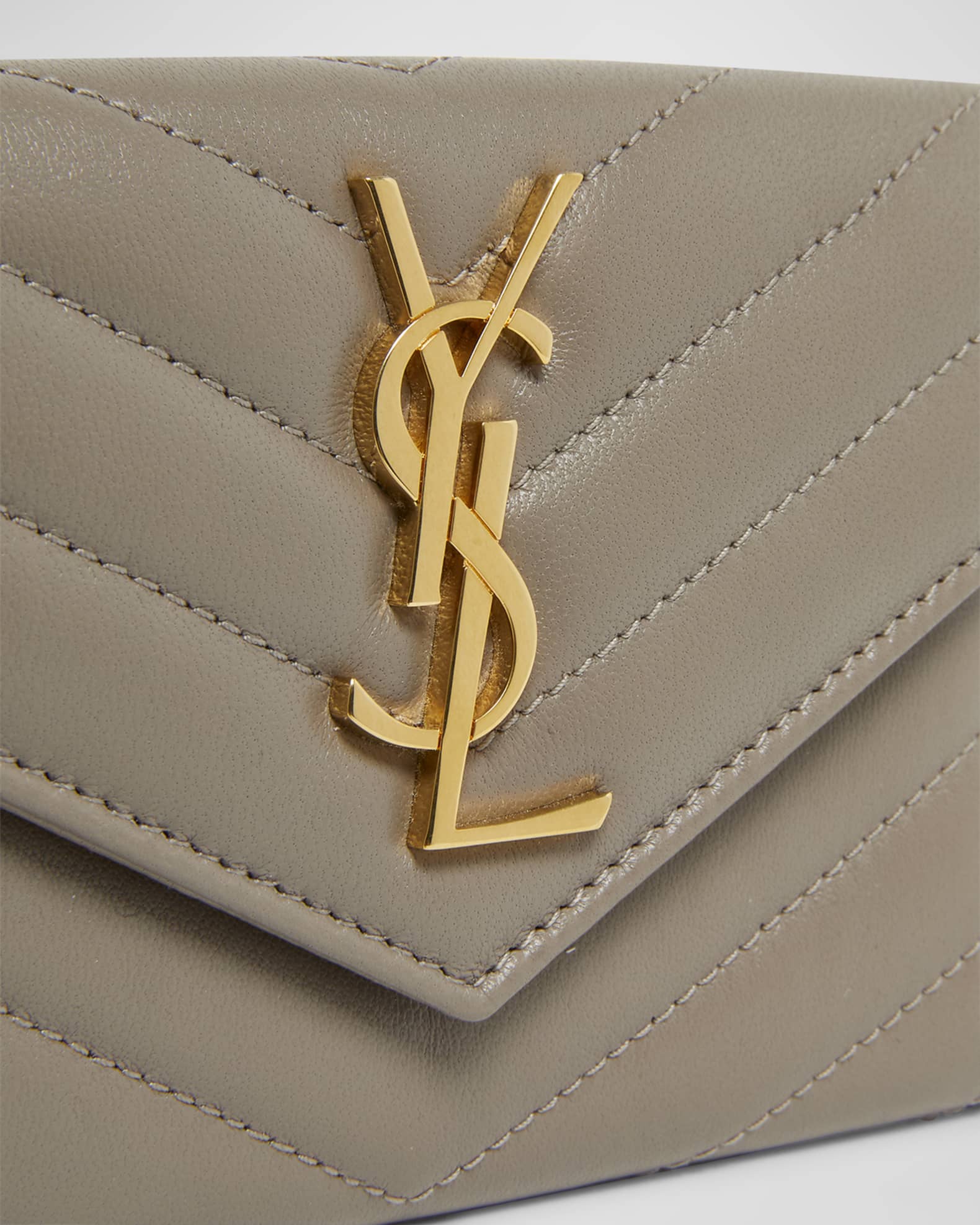 Saint Laurent YSL Monogram Small Flap Wallet in Smooth Leather Neiman Marcus