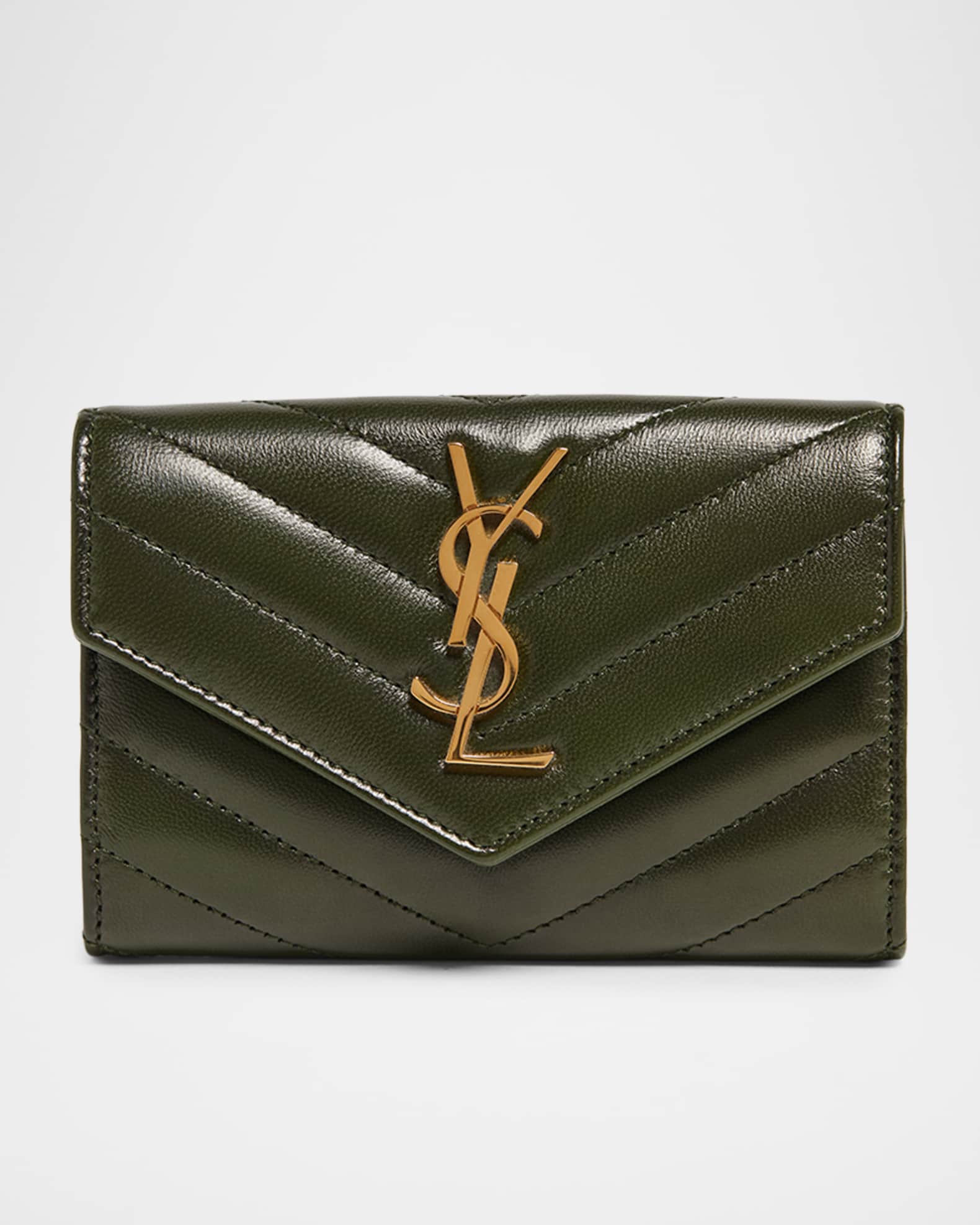 Saint Laurent YSL Monogram Small Flap Wallet in Smooth Leather