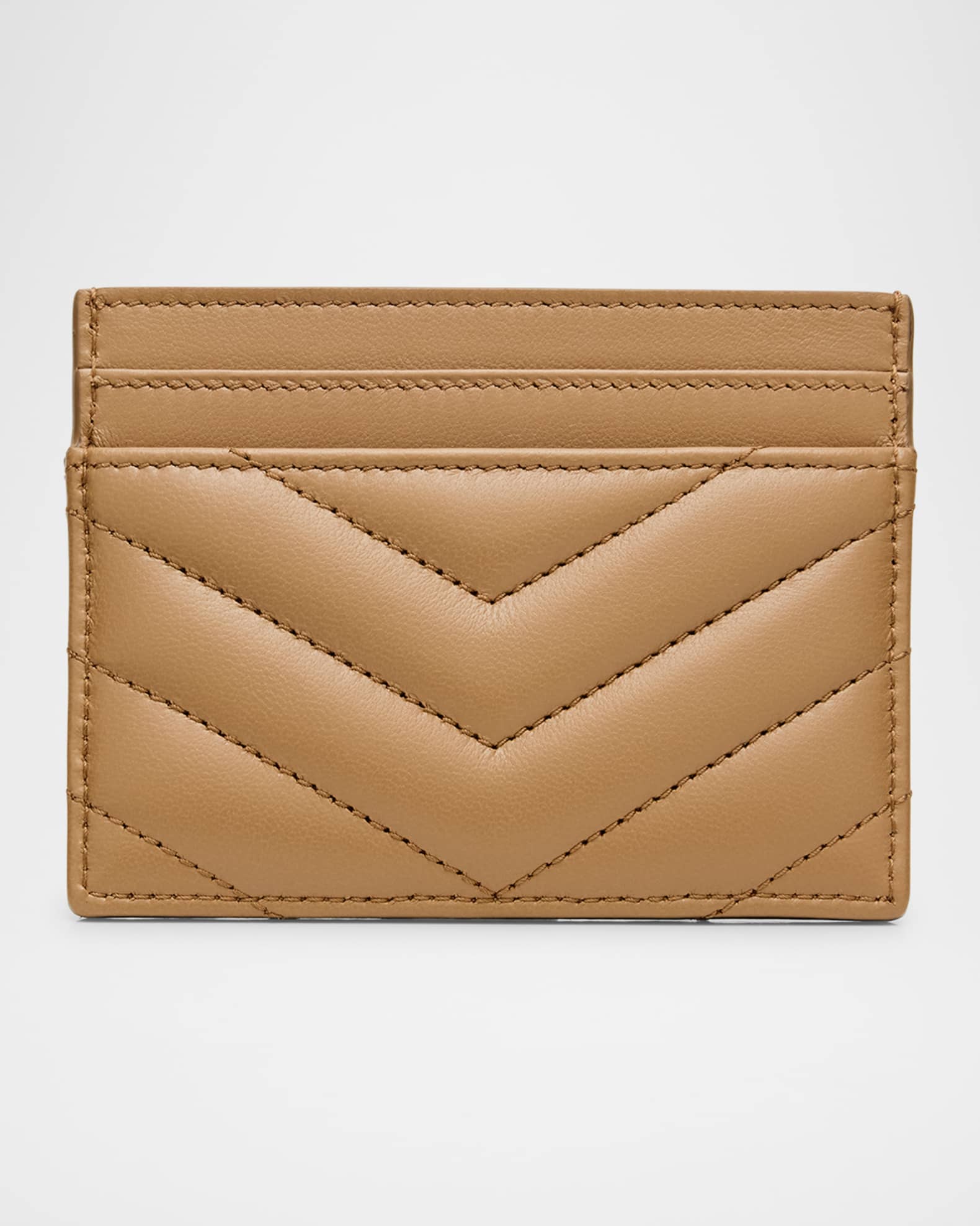 Saint Laurent Cassandre YSL Monogram Card Case in Quilted Smooth